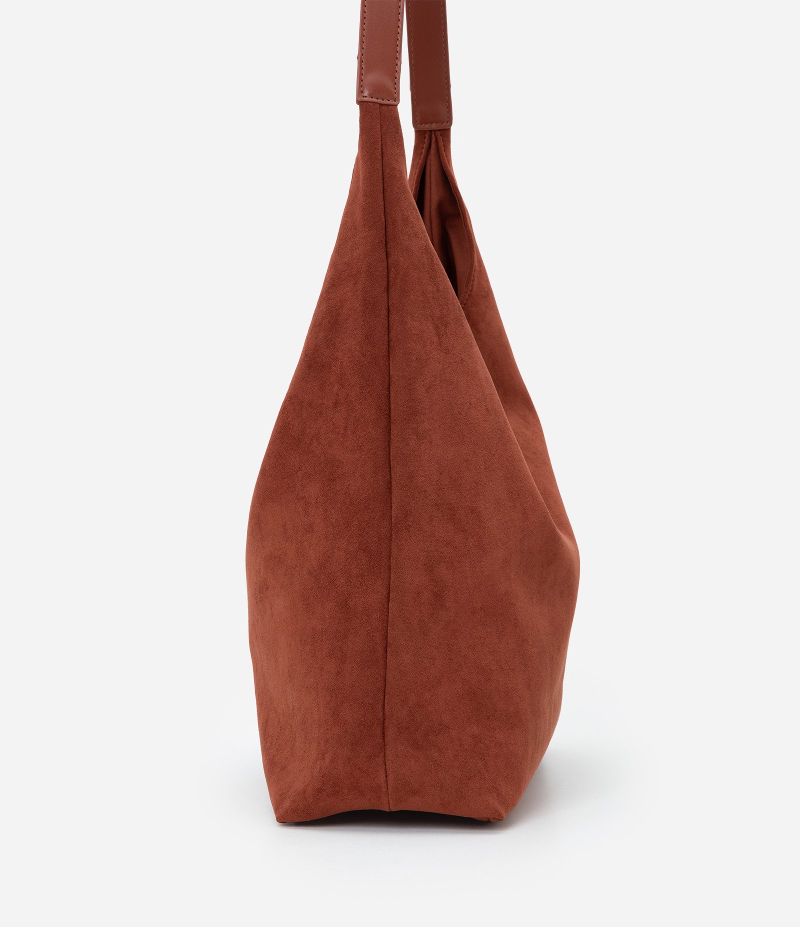 Bolsa Hobo Grande em Suede com Alça Contrastante Vermelho 2