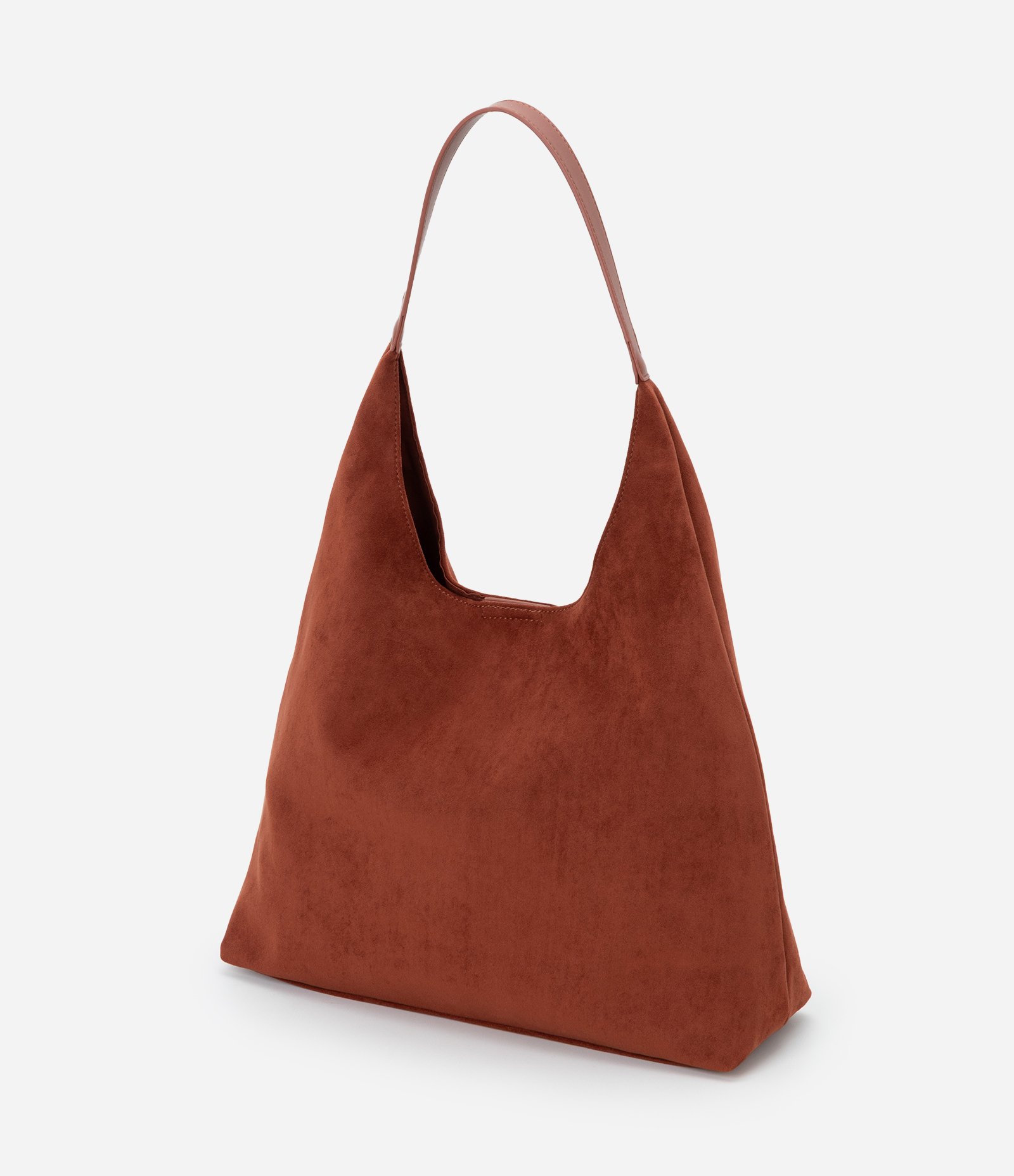 Bolsa Hobo Grande em Suede com Alça Contrastante Vermelho 5