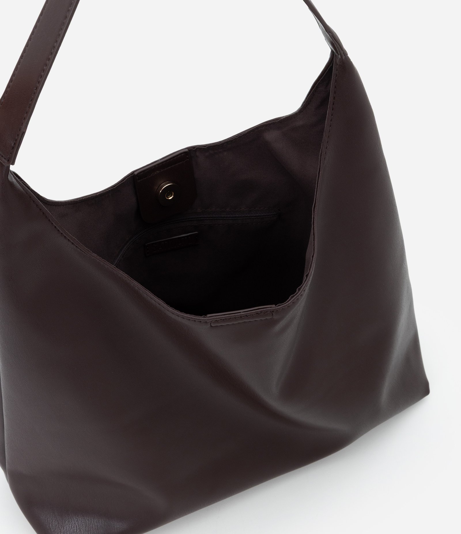 Bolsa Hobo Grande em PU com Alça Longa Marrom 4