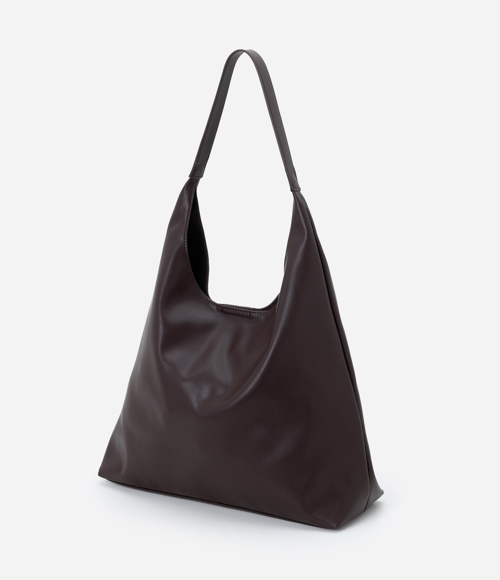 Bolsa Hobo Grande em PU com Alça Longa Marrom 5