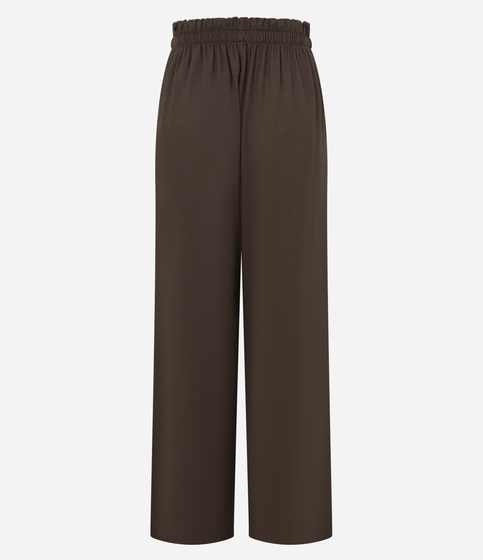 Calça Wide Leg Alfaiataria com Cintura Alta e Cinto Embutido Marrom 2