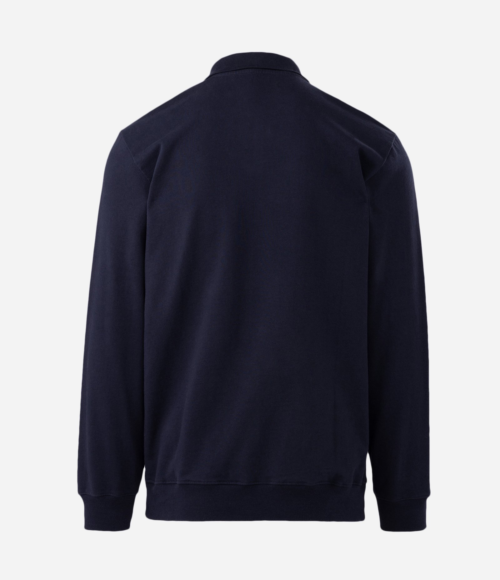 Moletom Liso em Algodão com Gola Polo Azul 2