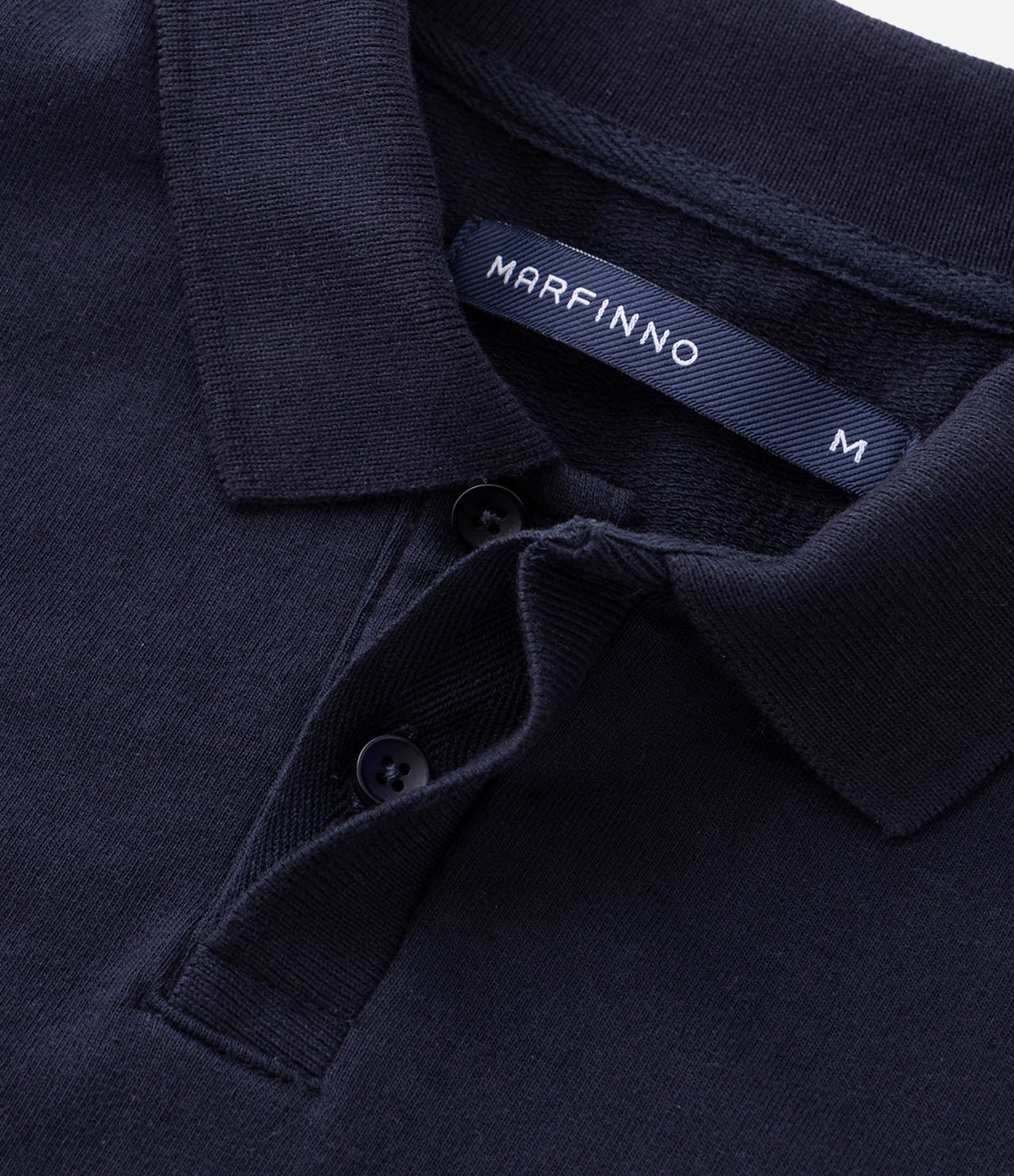 Moletom Liso em Algodão com Gola Polo Azul 4