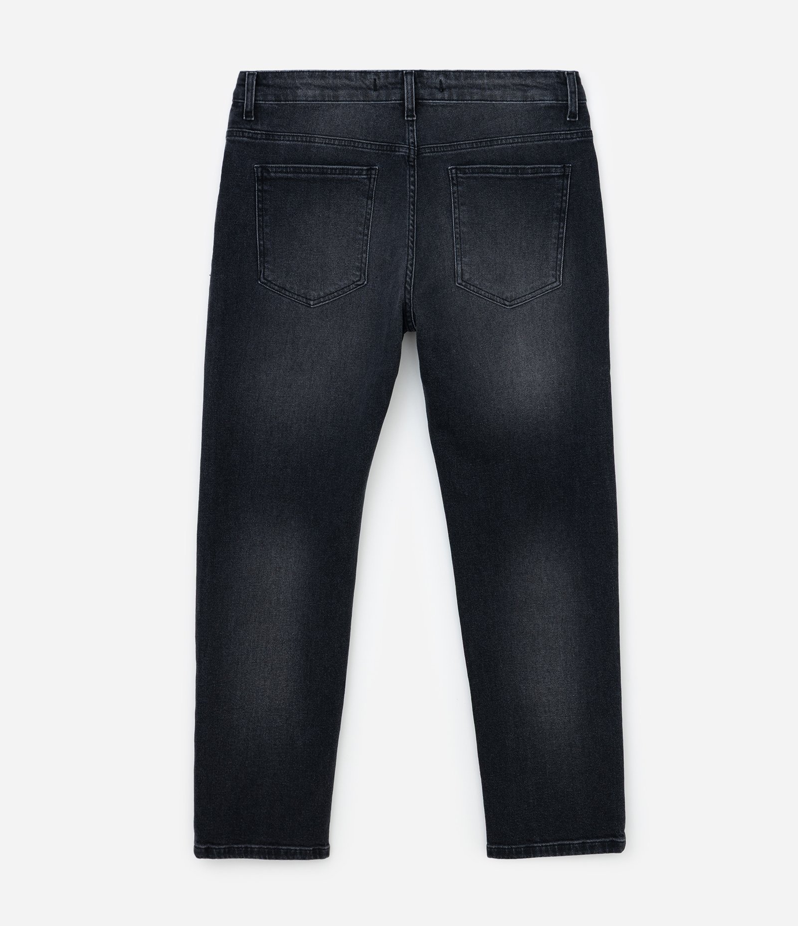 Calça Slim Cropped em Jeans com Efeito Estonado Preto 2