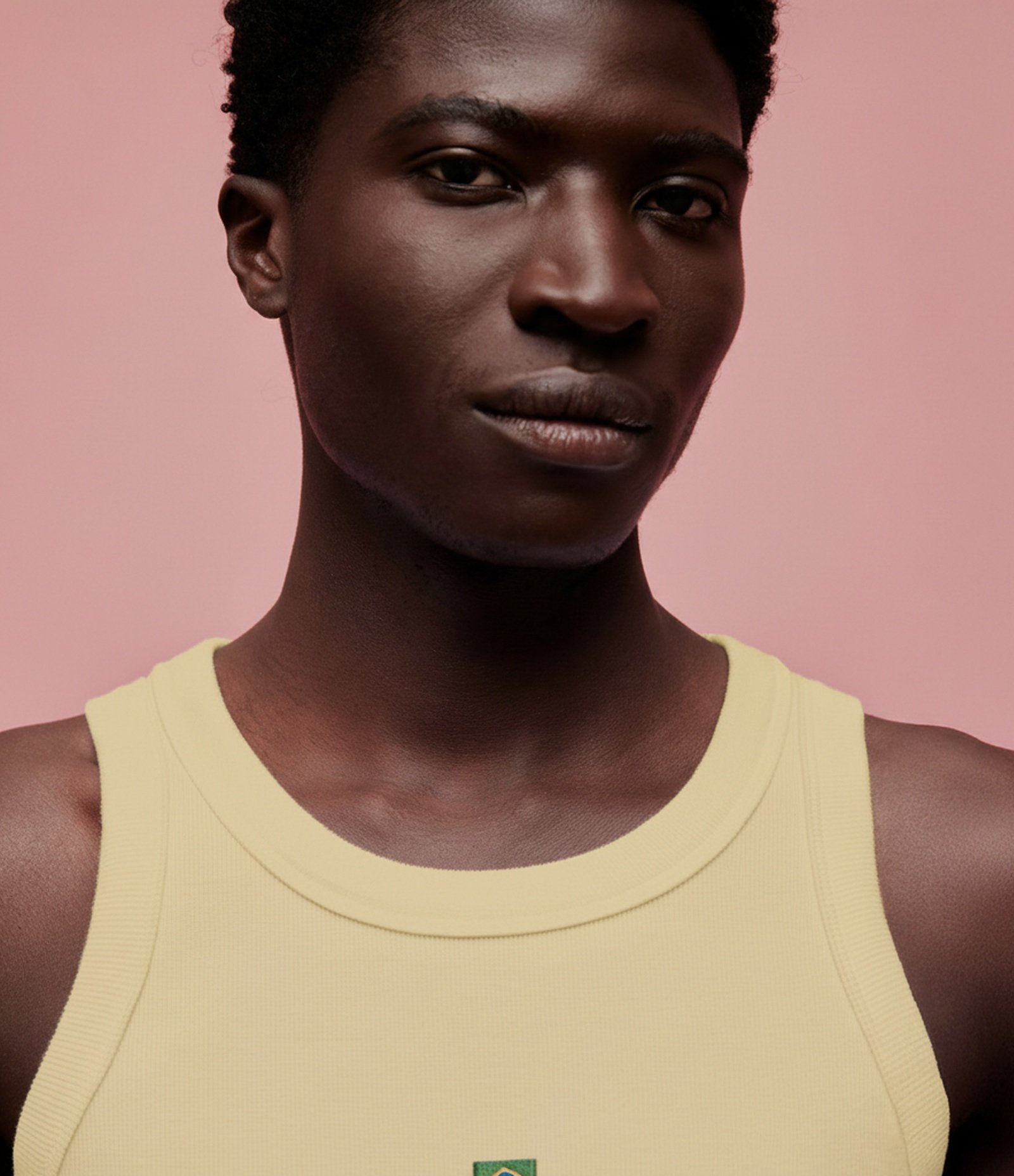 Regata Muscle com Bordado Bandeira do Brasil Bege 2