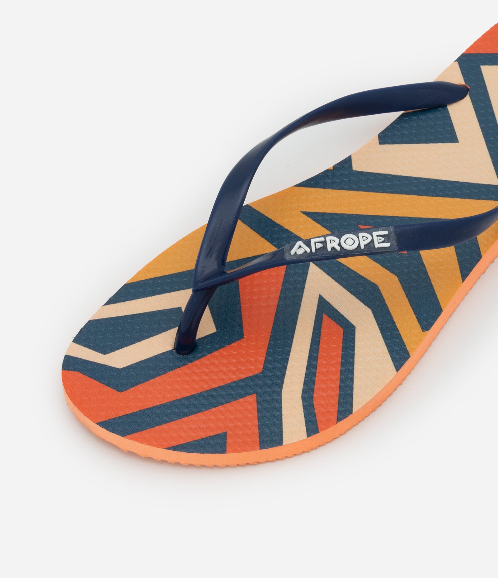 Chinelo Feminino Tiras Finas com Estampa Geométrica Laranja 5