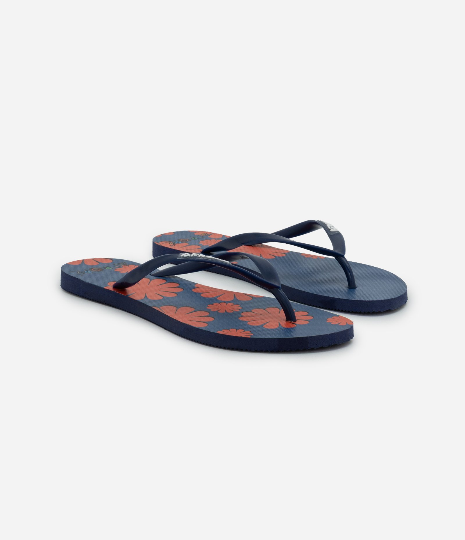 Chinelo Feminino Tiras Finas com Estampa de Flores Azul 3