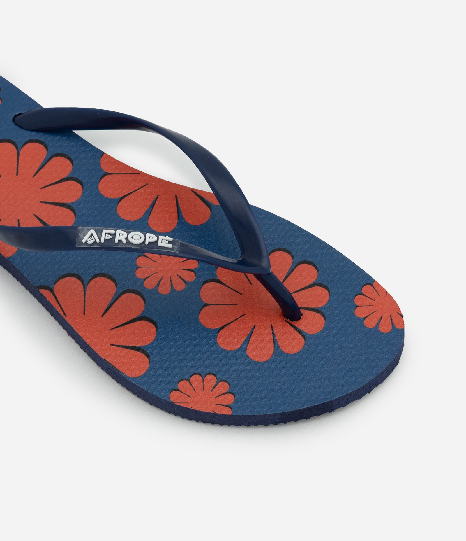 Chinelo Feminino Tiras Finas com Estampa de Flores Azul 5
