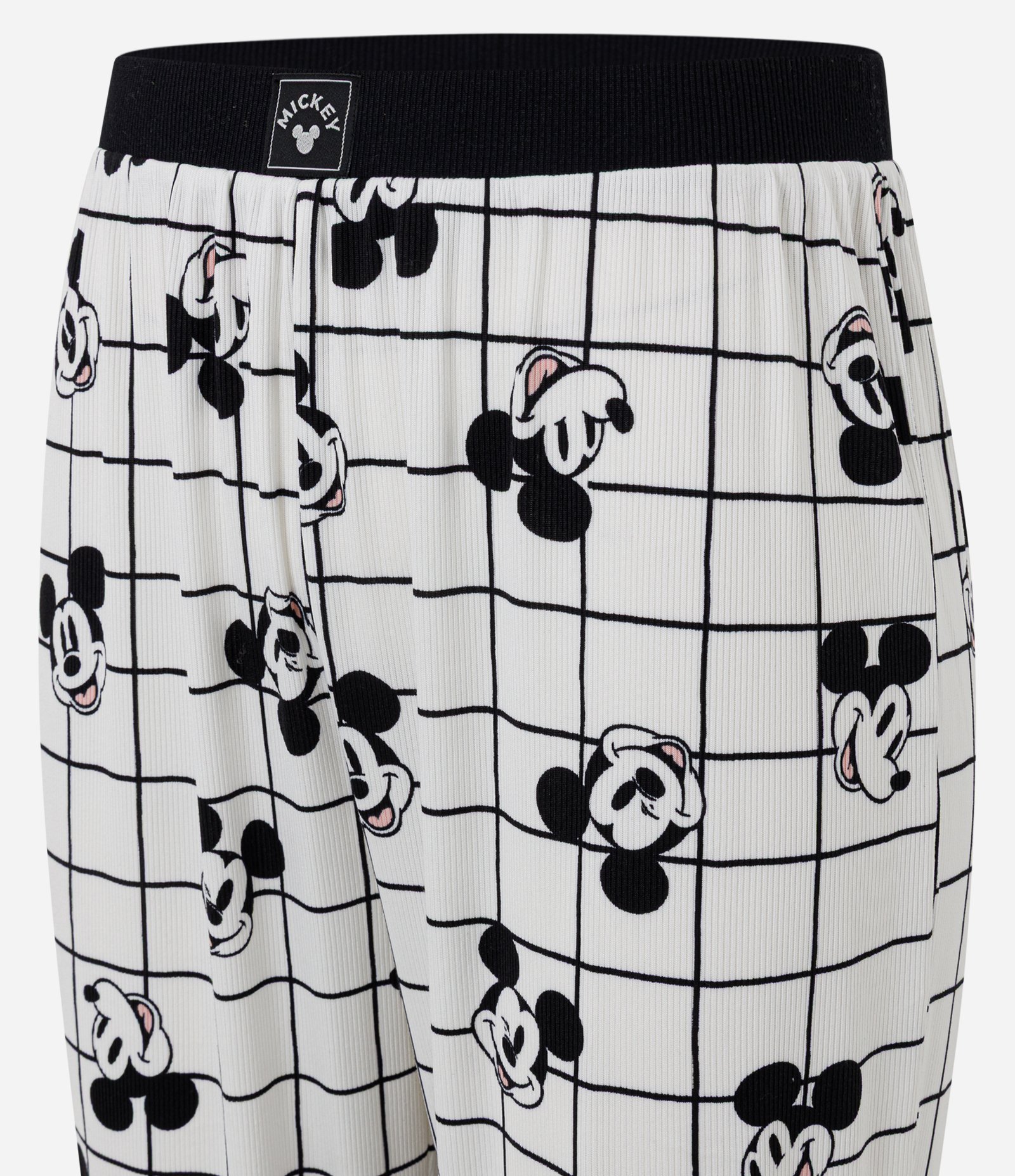 Calça de Pijama Jogger em Ribana com Estampa do Mickey Branco 2
