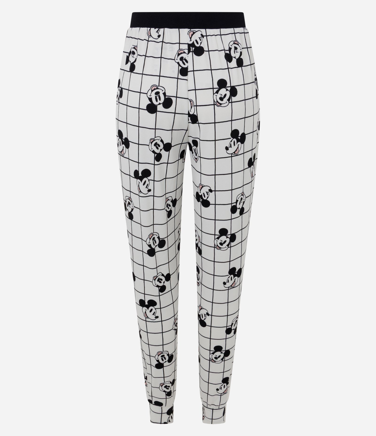 Calça de Pijama Jogger em Ribana com Estampa do Mickey Branco 3