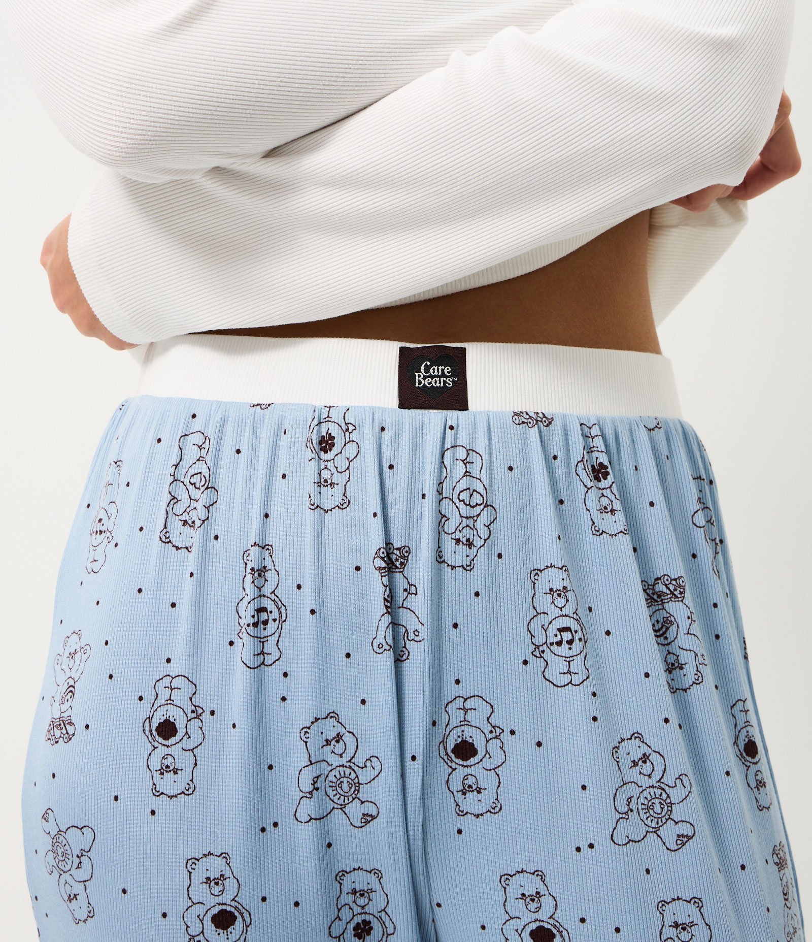 Calça de Pijama em Ribana com Estampa Ursinhos Carinhosos Azul 3