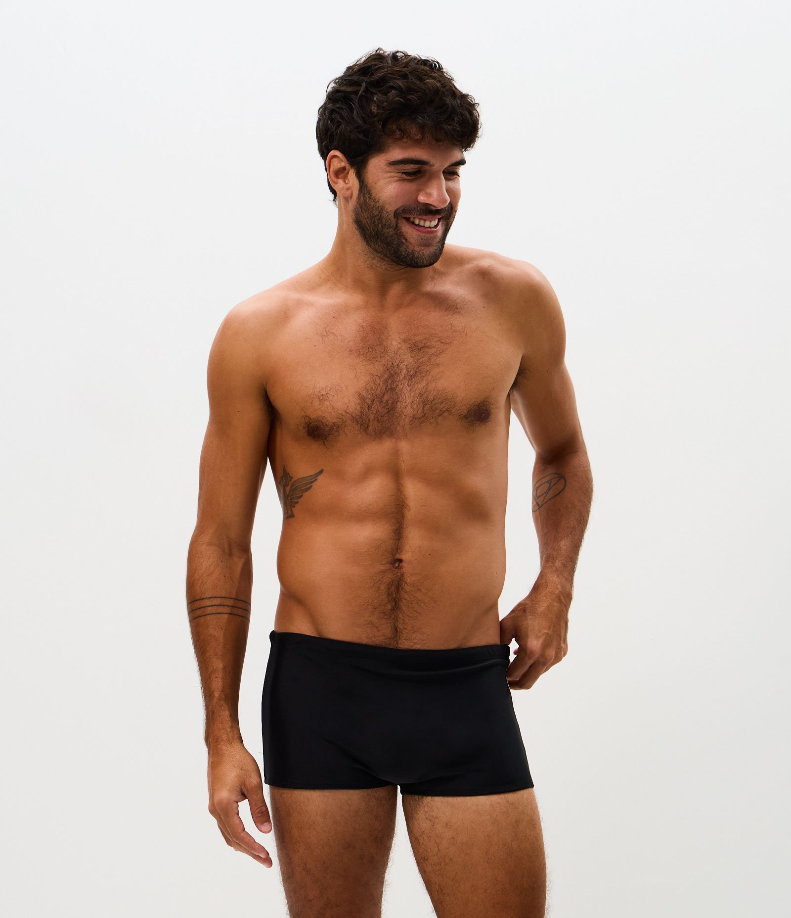 Sunga Boxer em Microfibra com Detalhe Contrastante Preto / Branco 1