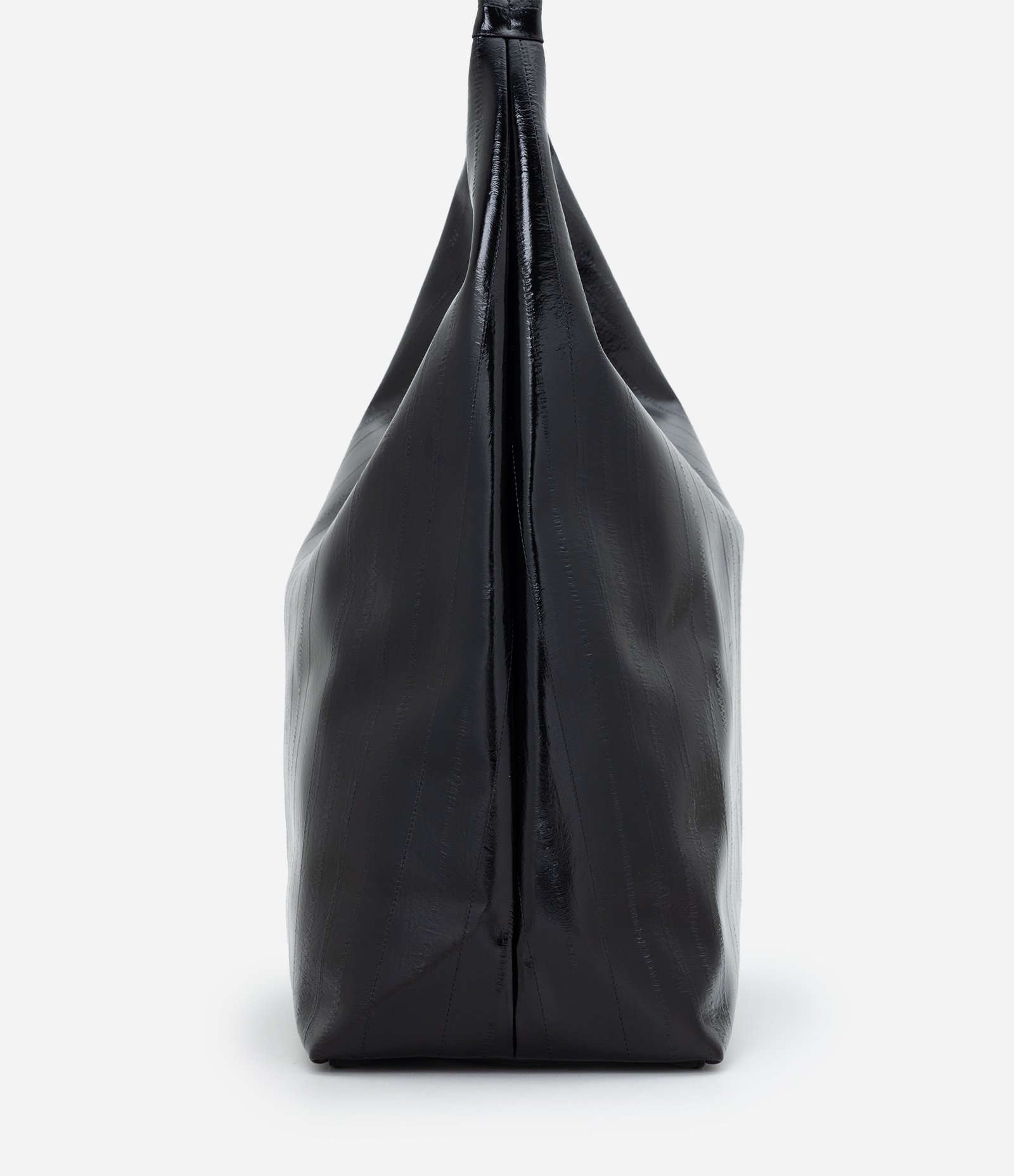 Bolsa Hobo Grande em PU Texturizado Preto 2