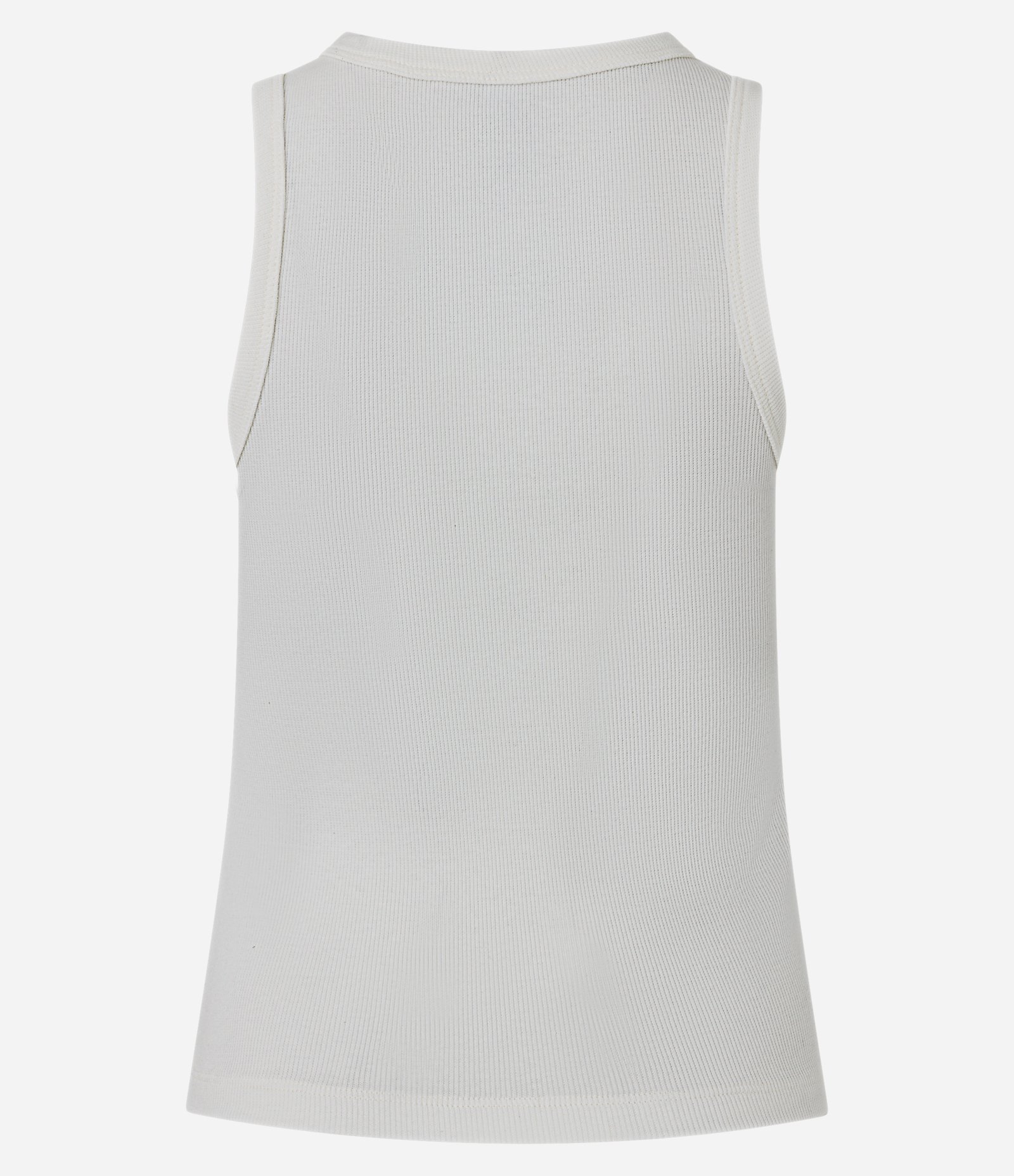 Blusa Regata em Ribana com Bordado Floral Localizado Off White 3