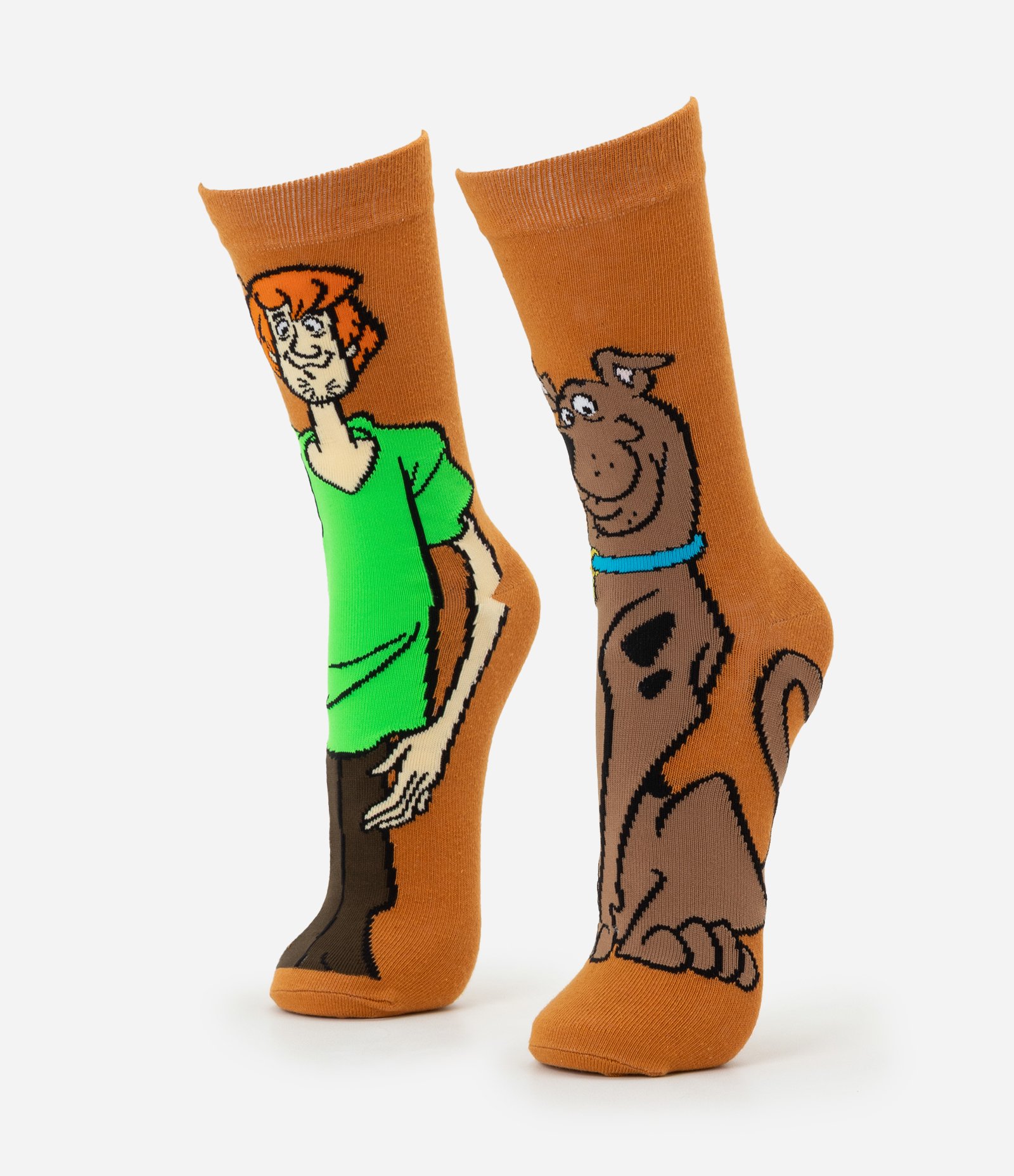 Meia Cano Alto em Algodão com Estampa Divertida Scooby Doo Laranja 1