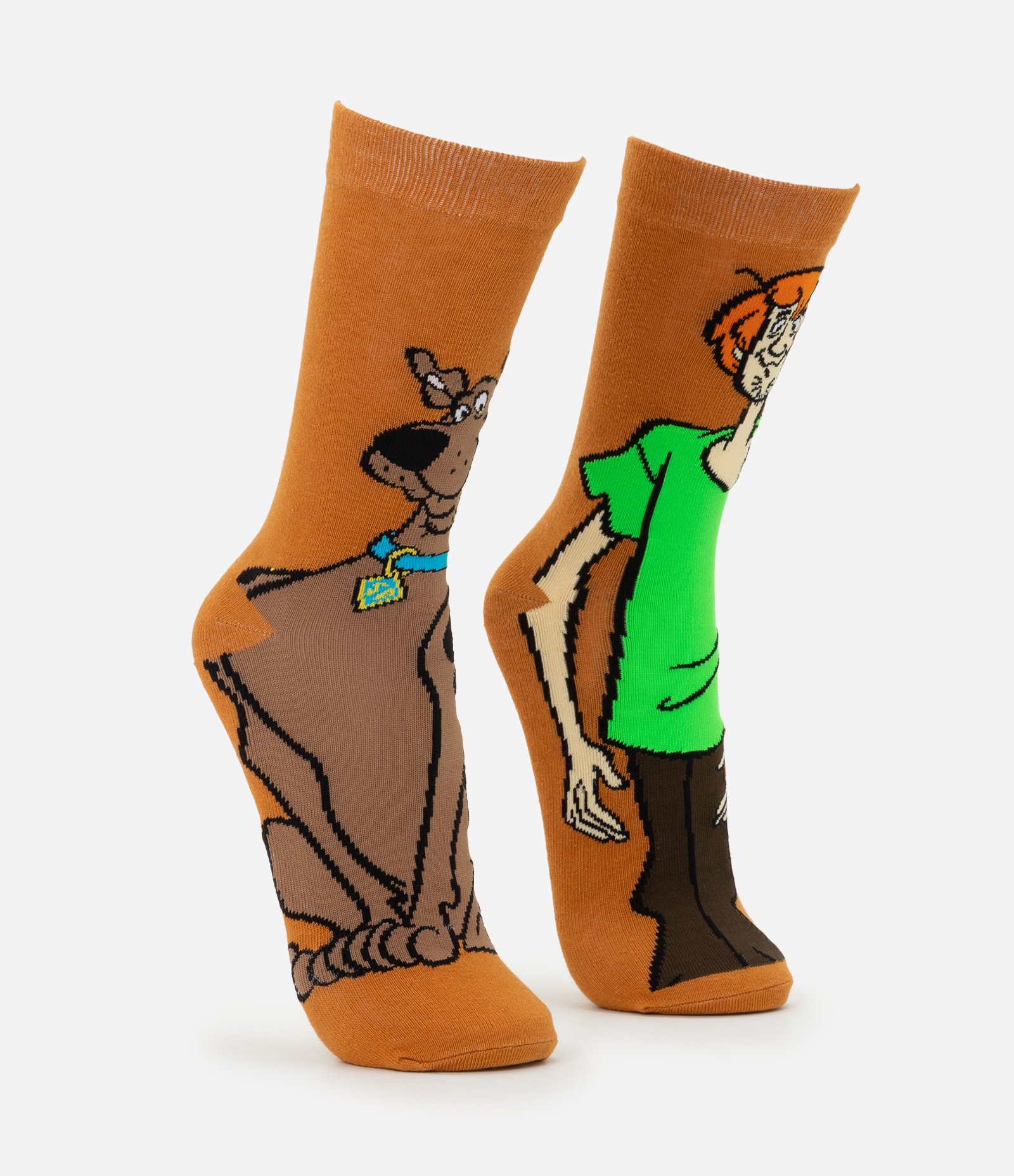 Meia Cano Alto em Algodão com Estampa Divertida Scooby Doo Laranja 2