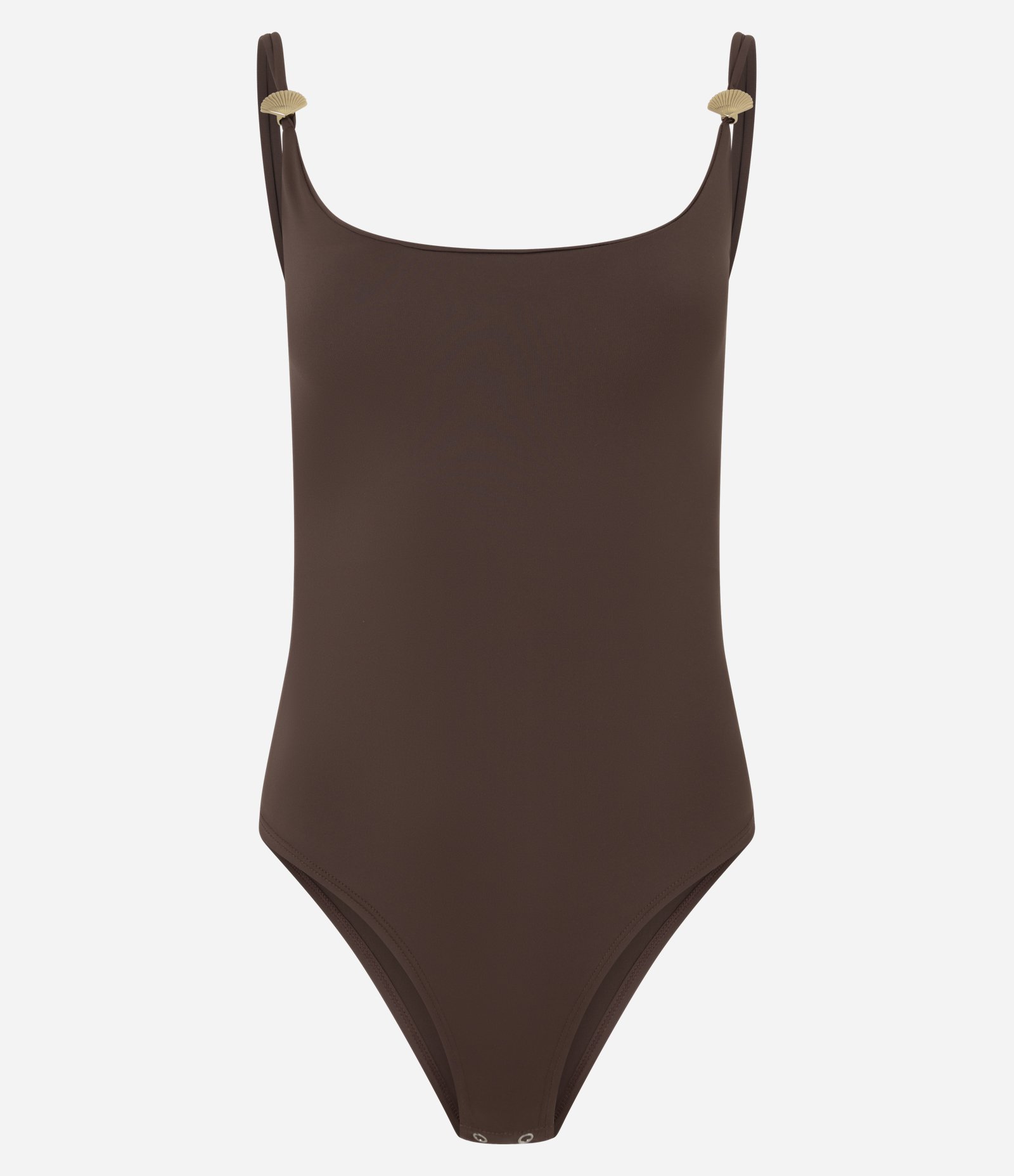 Body em Microfibra com Aviamento na Alça Marrom 1