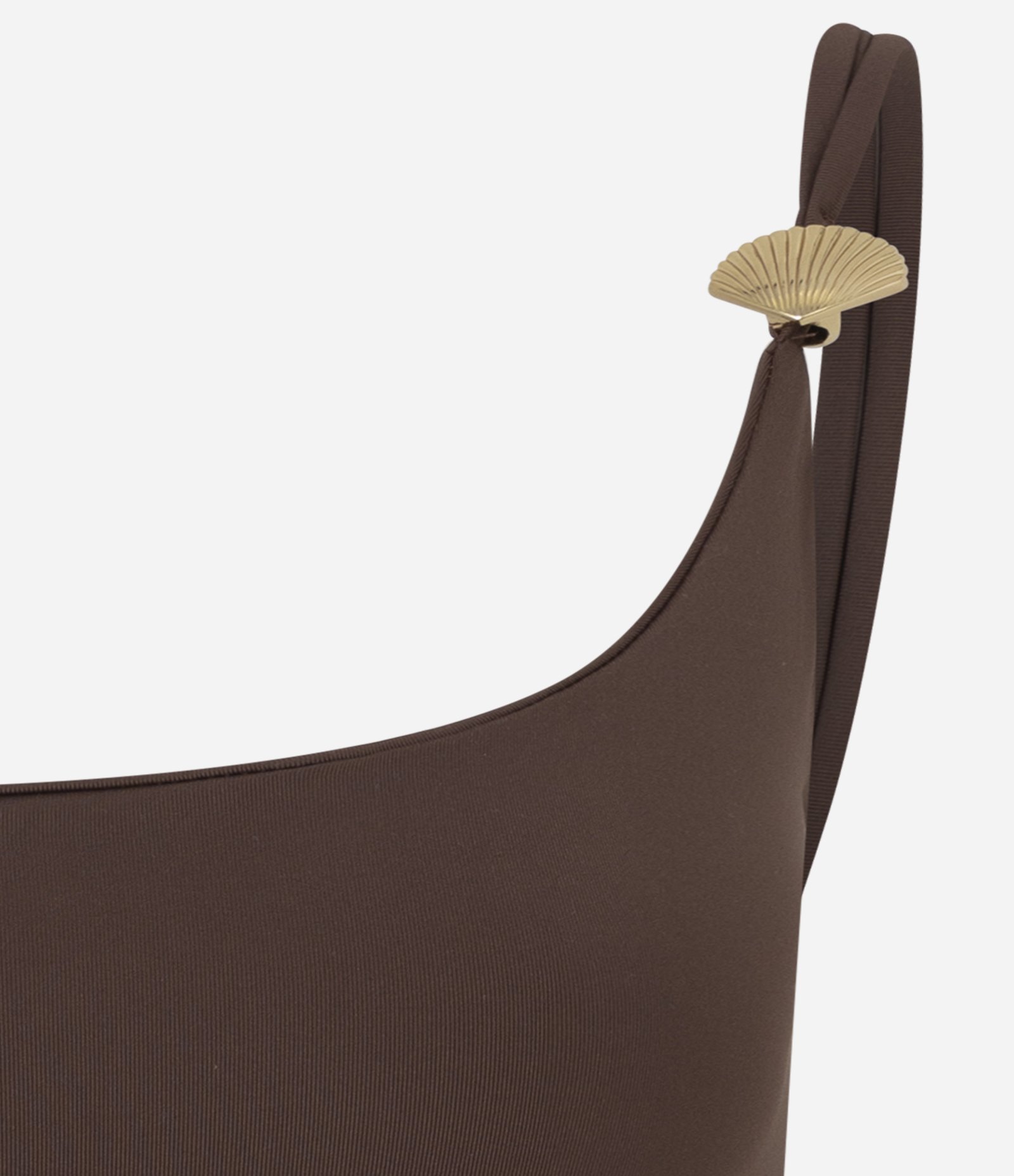 Body em Microfibra com Aviamento na Alça Marrom 2