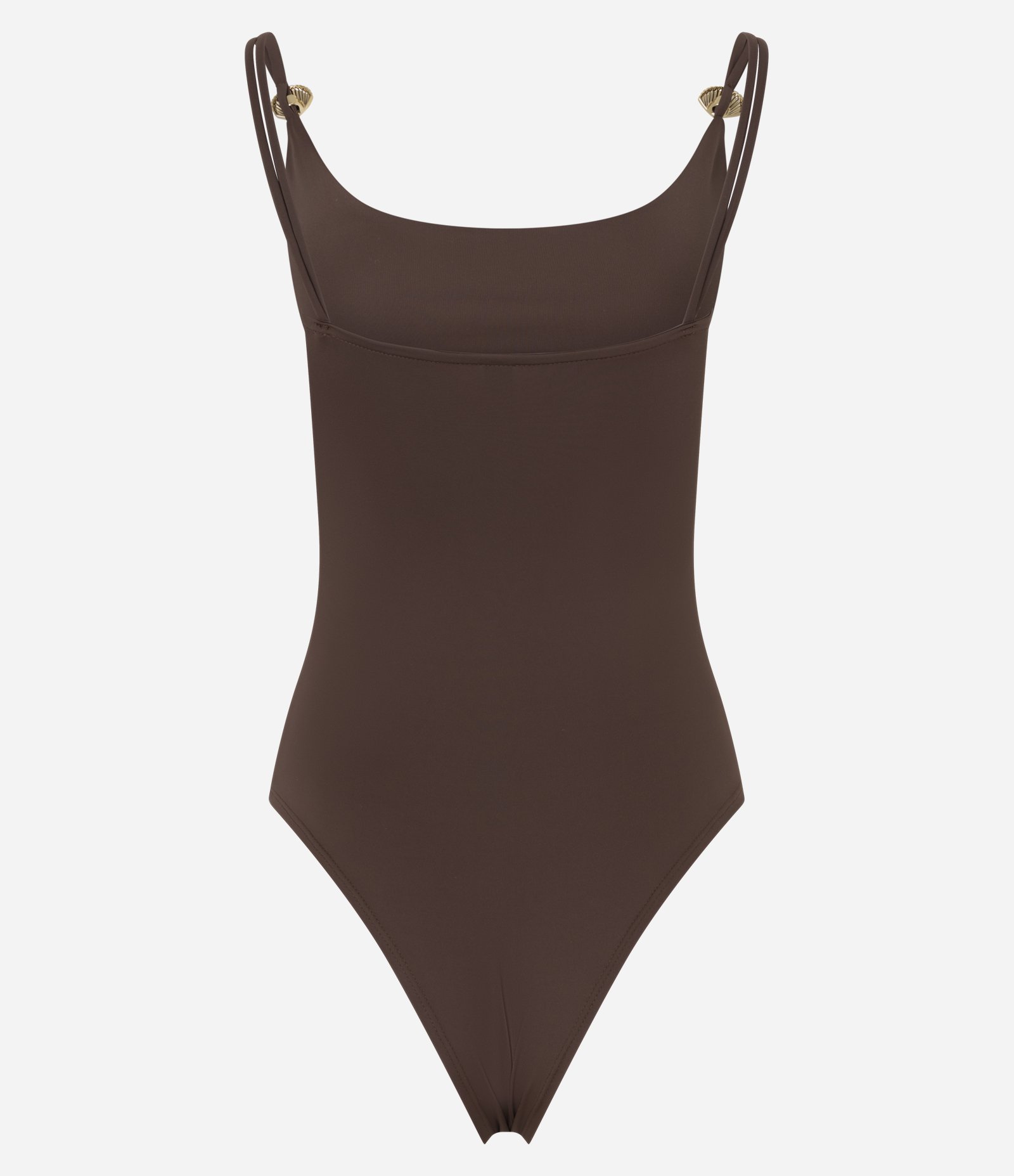 Body em Microfibra com Aviamento na Alça Marrom 3