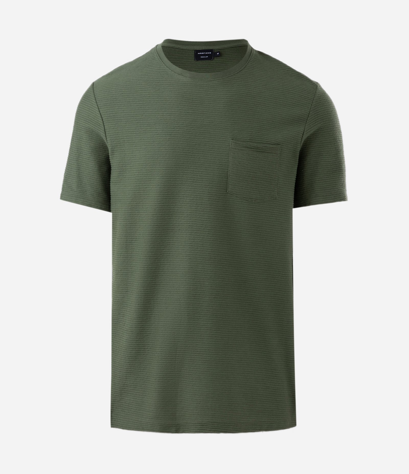 Camiseta Texturizada em Algodão com Bolso Verde 1