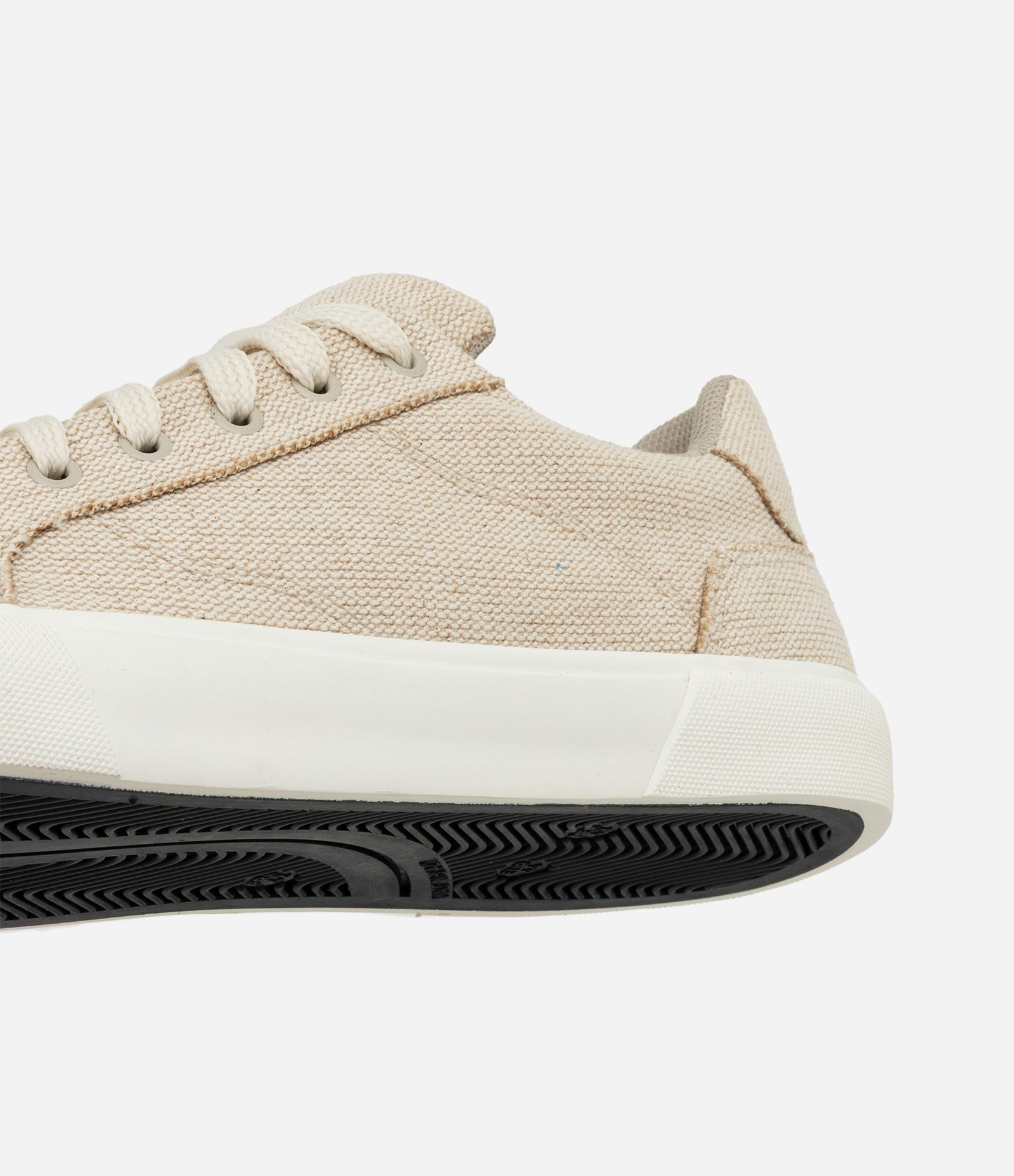 Tênis Casual em Lona com Acabamento em Ecojuta e Solado Vulcanizado Bege 3