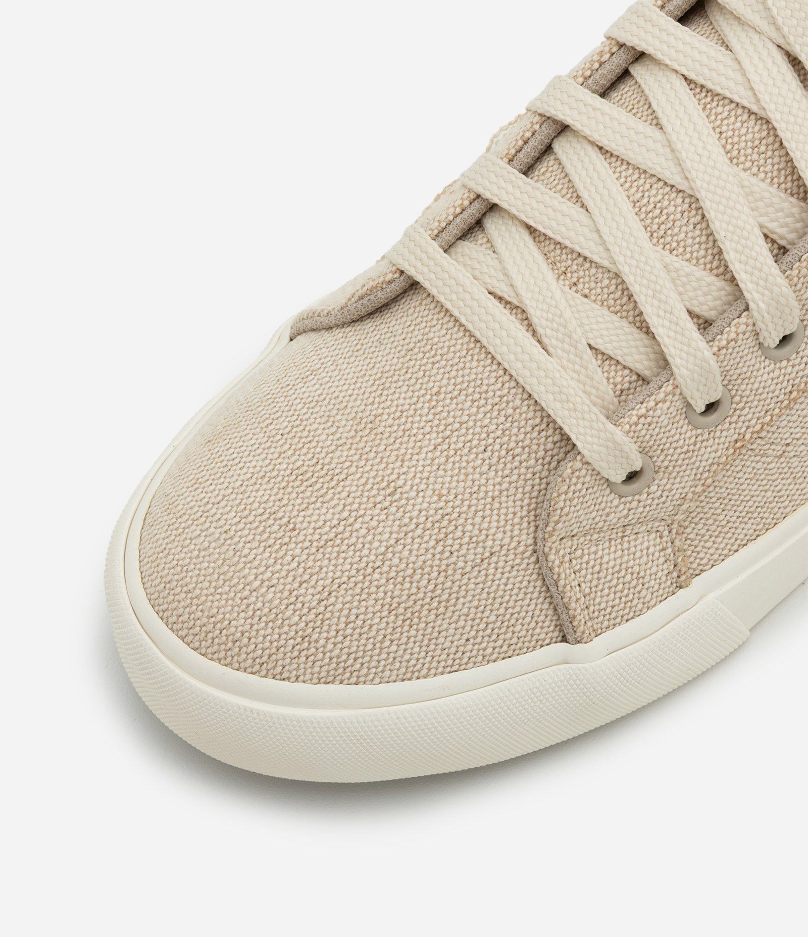 Tênis Casual em Lona com Acabamento em Ecojuta e Solado Vulcanizado Bege 4