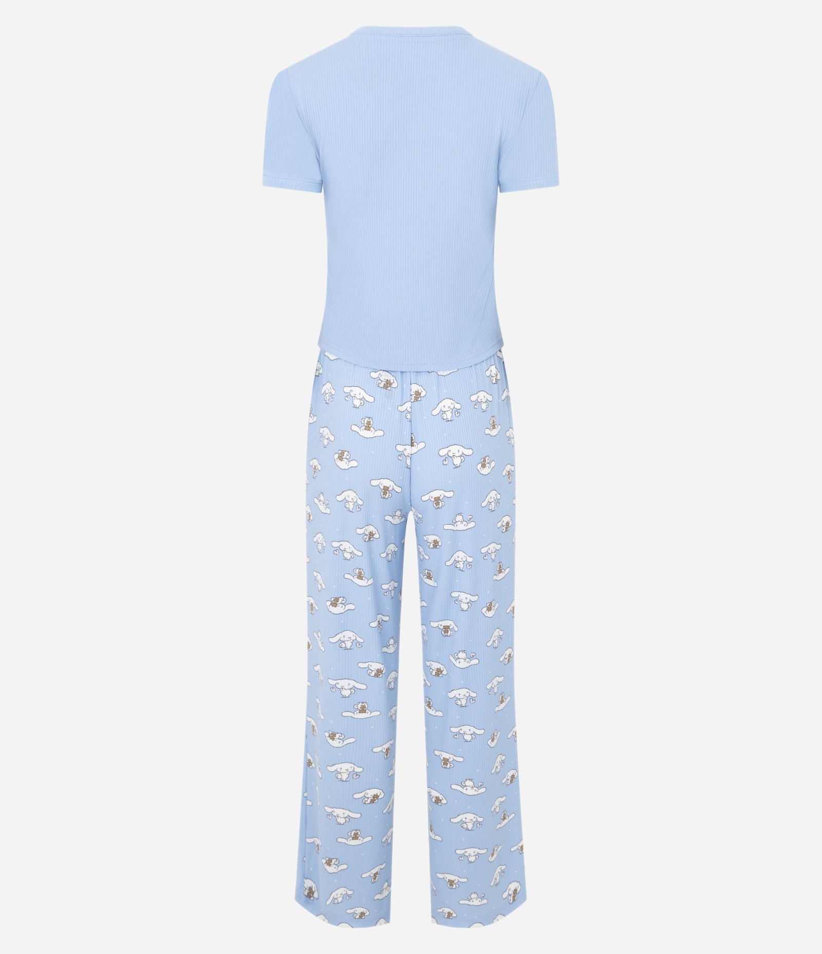 Pijama Manga Curta em Ribana com Cinnamoroll Estampado Azul 7