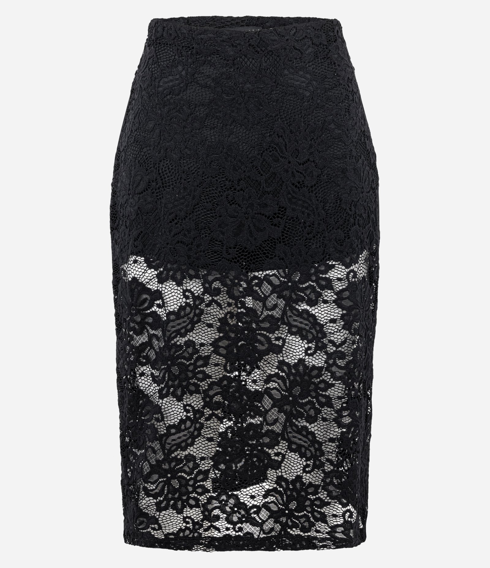 Saia Lápis Midi em Renda Floral com Forro Preto 5