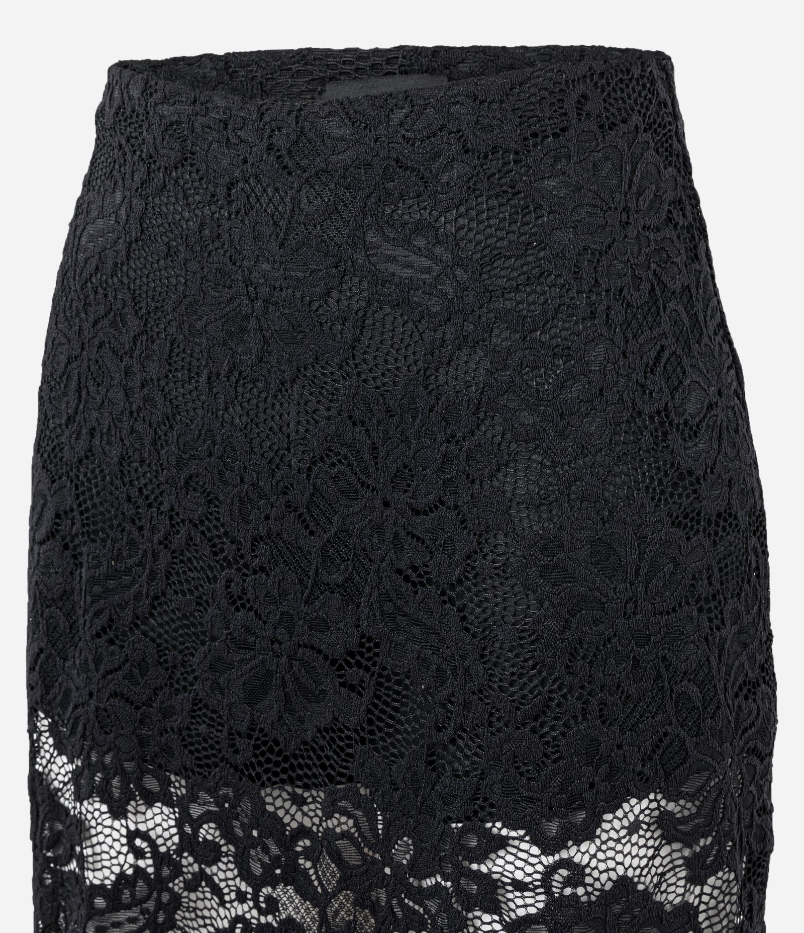 Saia Lápis Midi em Renda Floral com Forro Preto 6