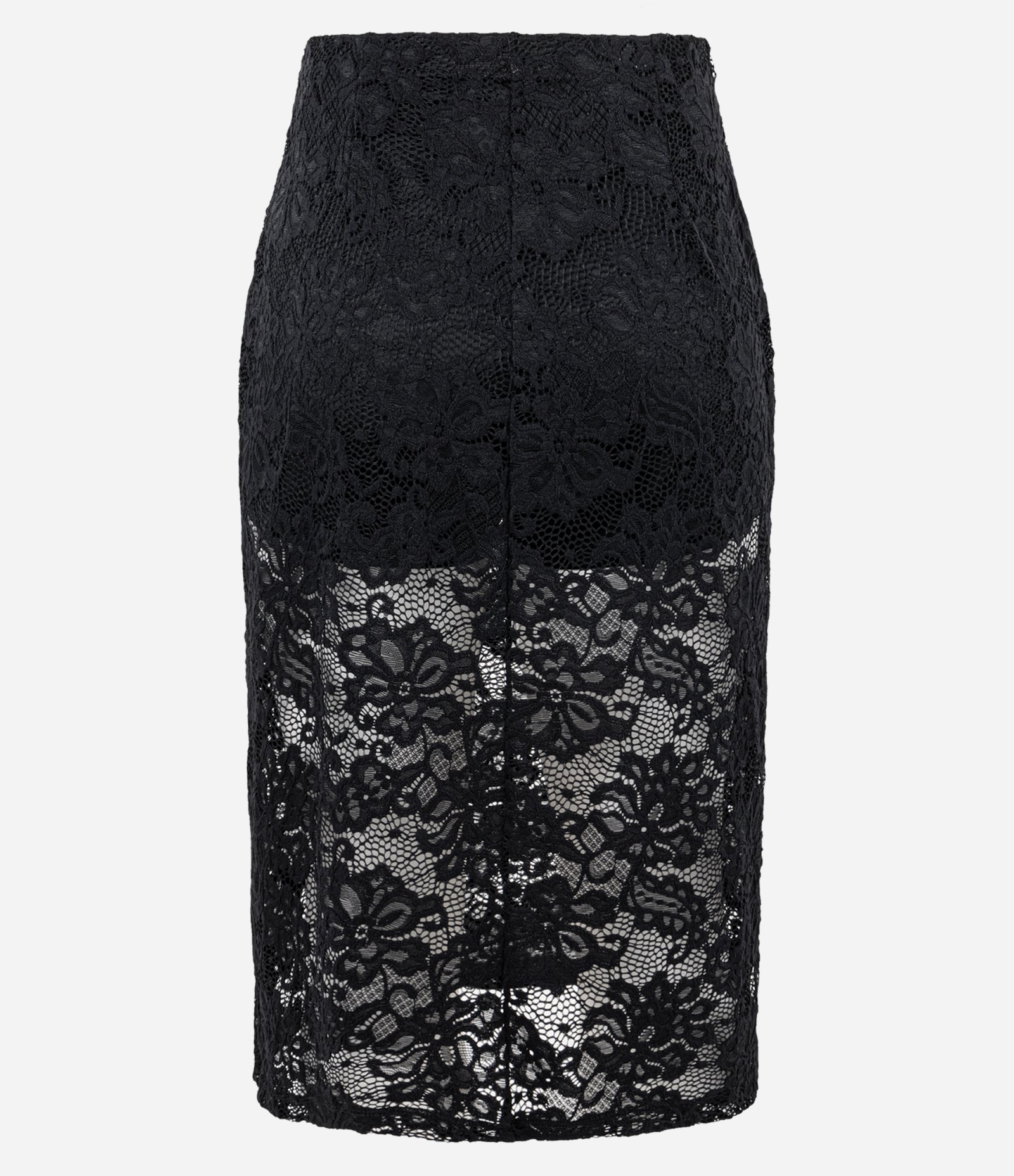 Saia Lápis Midi em Renda Floral com Forro Preto 7