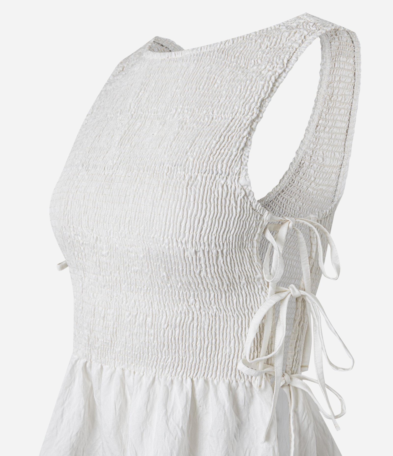 Blusa Peplum em Anarruga com Amarração Laterais Branco 5