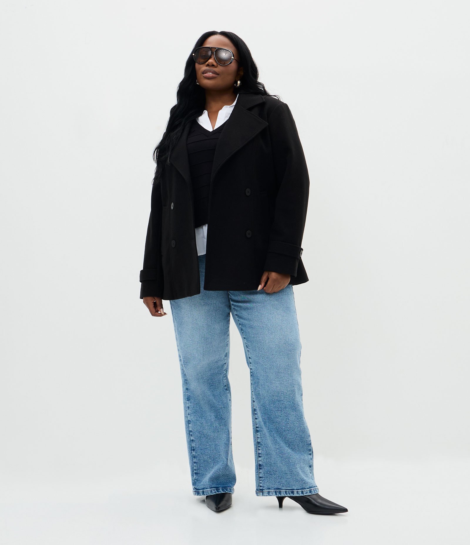 Jaqueta Pesada em Polyvelour Alongada Curve & Plus Size Preto 2