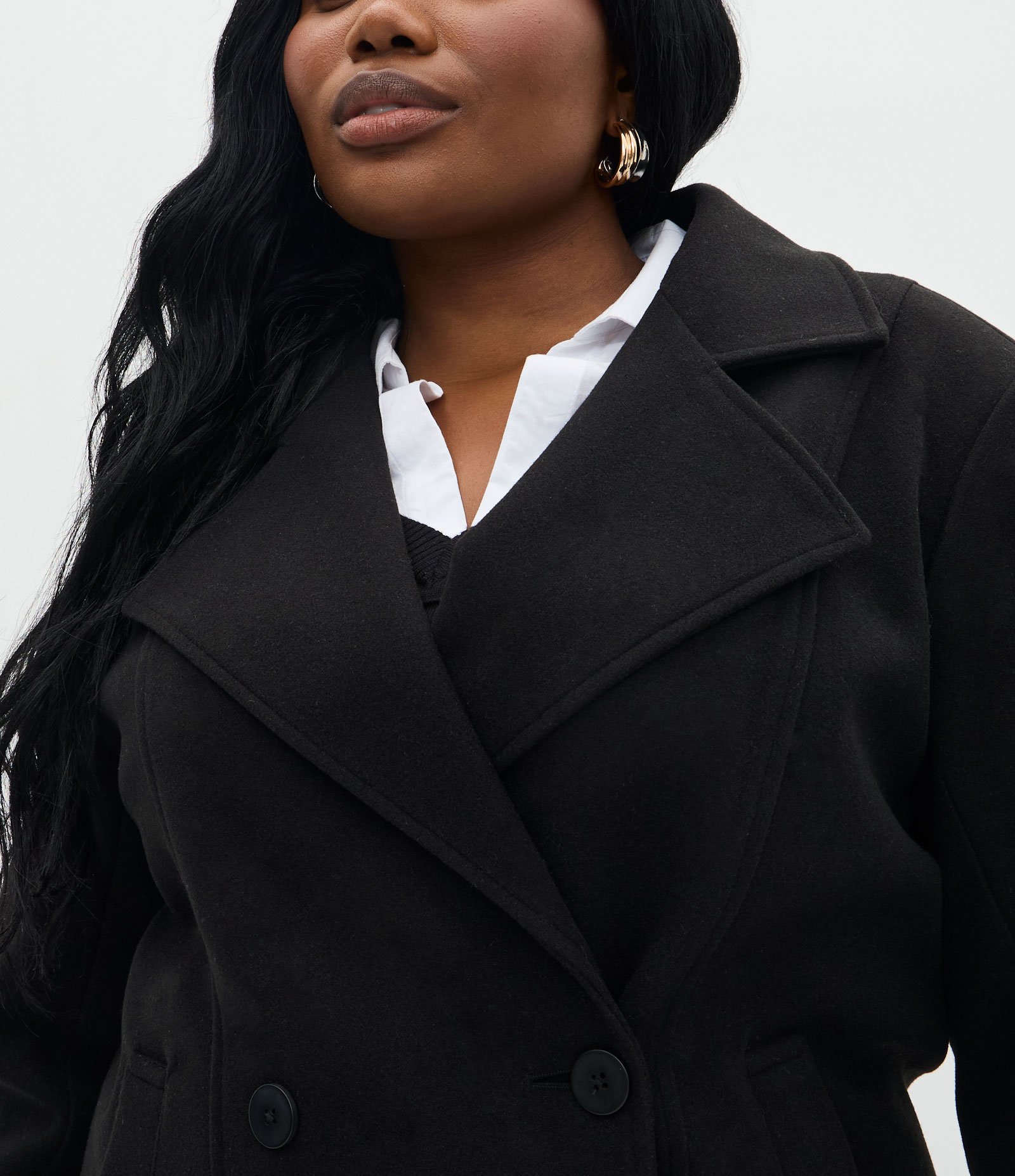 Jaqueta Pesada em Polyvelour Alongada Curve & Plus Size Preto 4