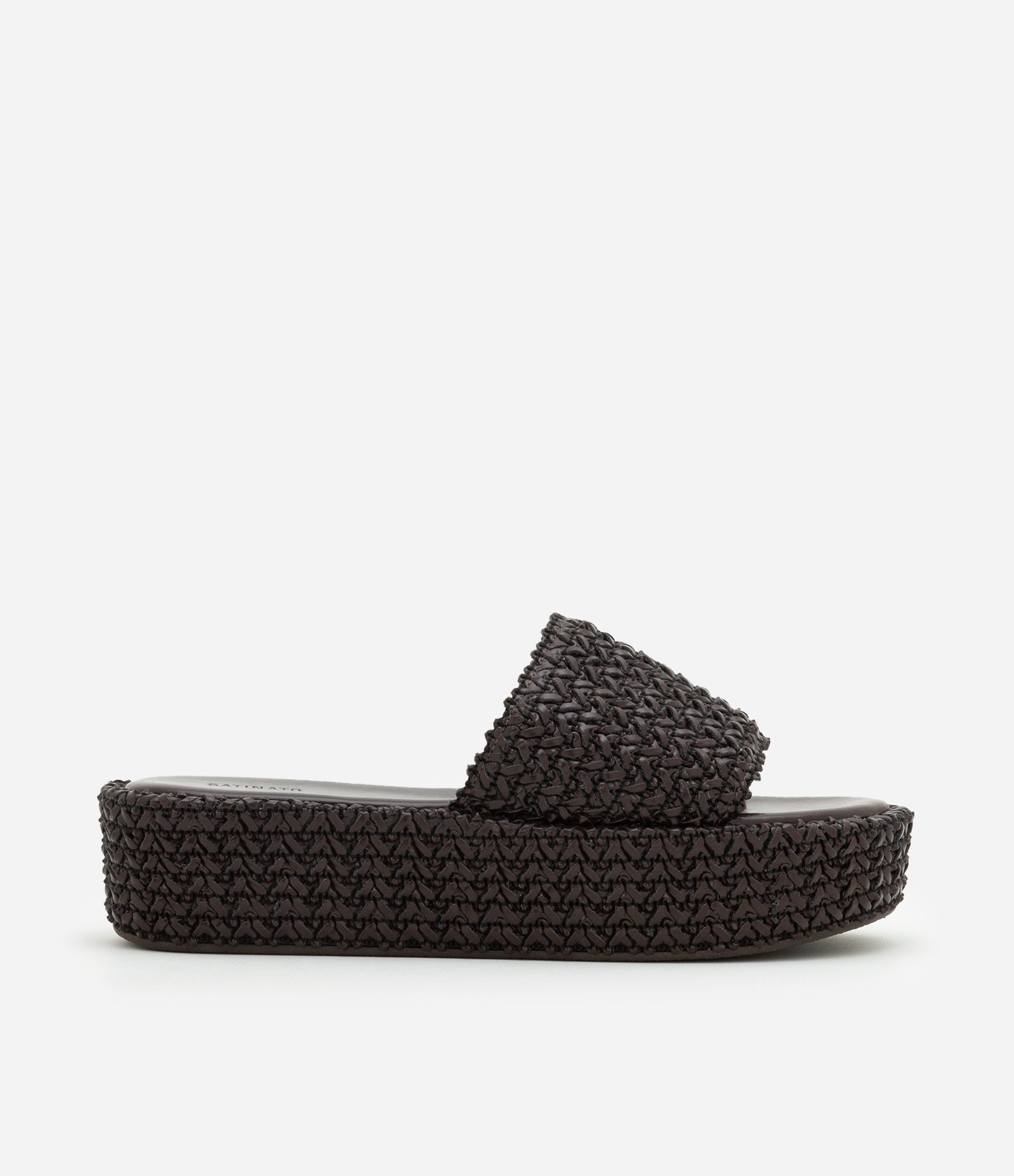 Sandália Flatform com Tressê Marrom Escuro 1