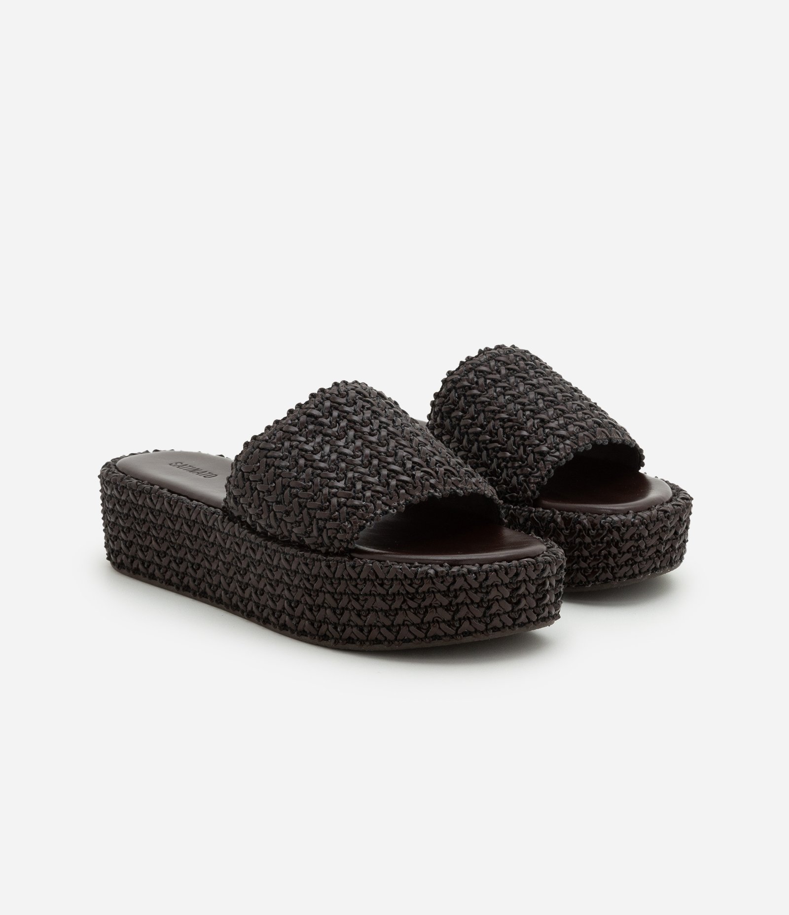 Sandália Flatform com Tressê Marrom Escuro 2