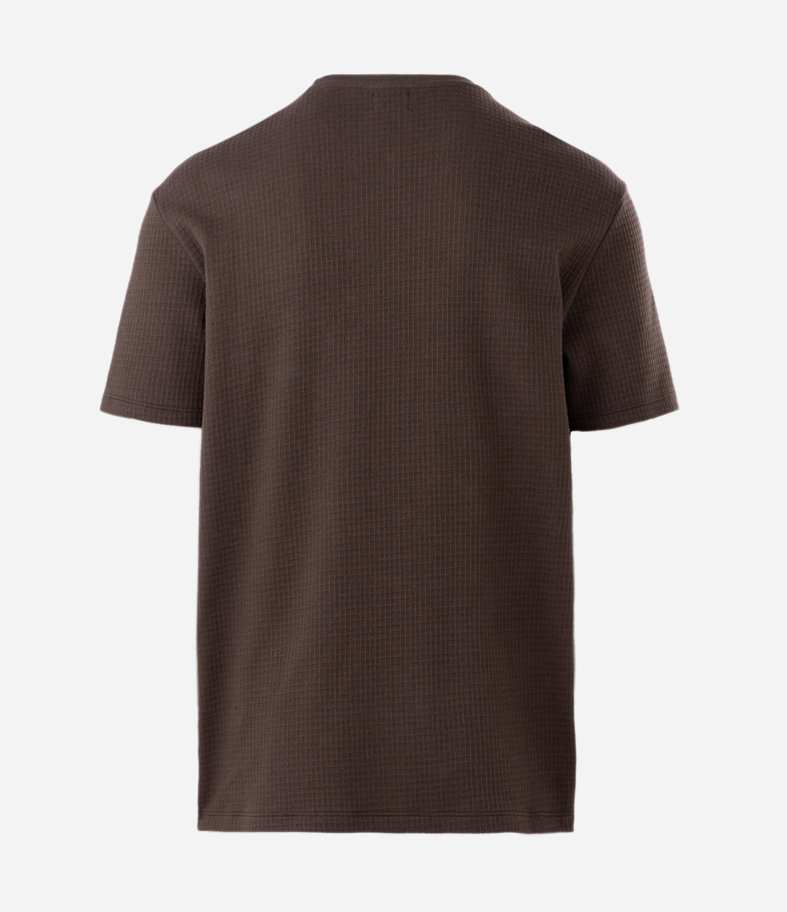 Camiseta Texturizada com Gola Redonda e Manga Curta Marrom 2