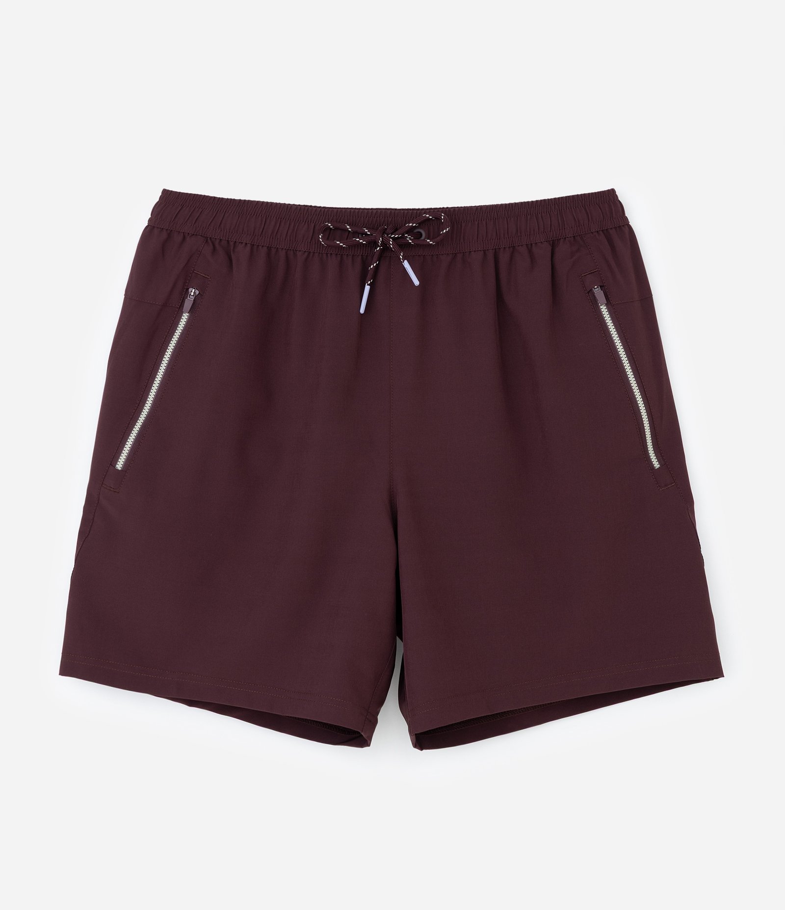 Bermuda Esportiva com Blocos de Cor e Bolsos com Zíper Bordô 1