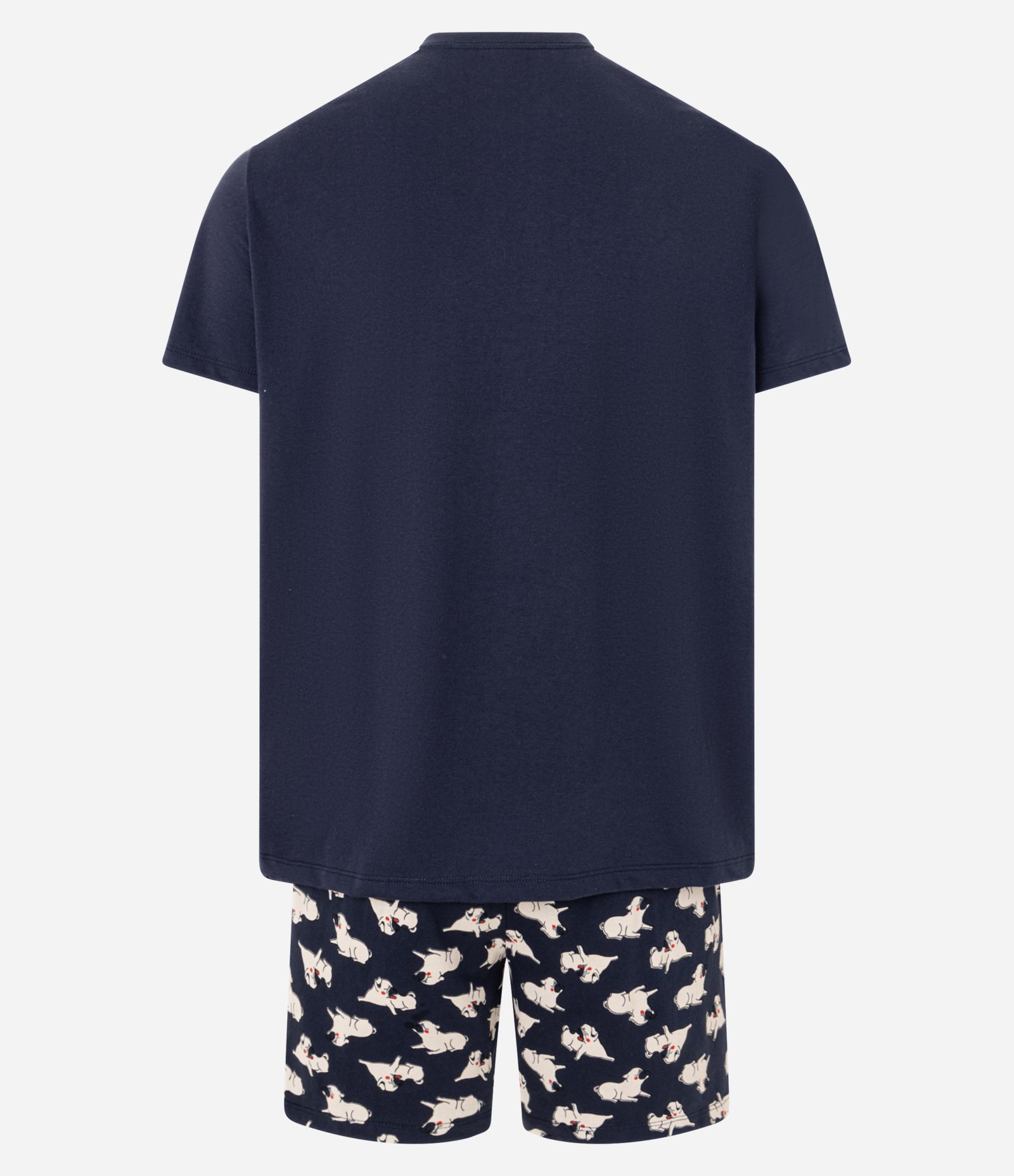 Pijama Curto em Algodão com Estampa de Cachorro Azul 2