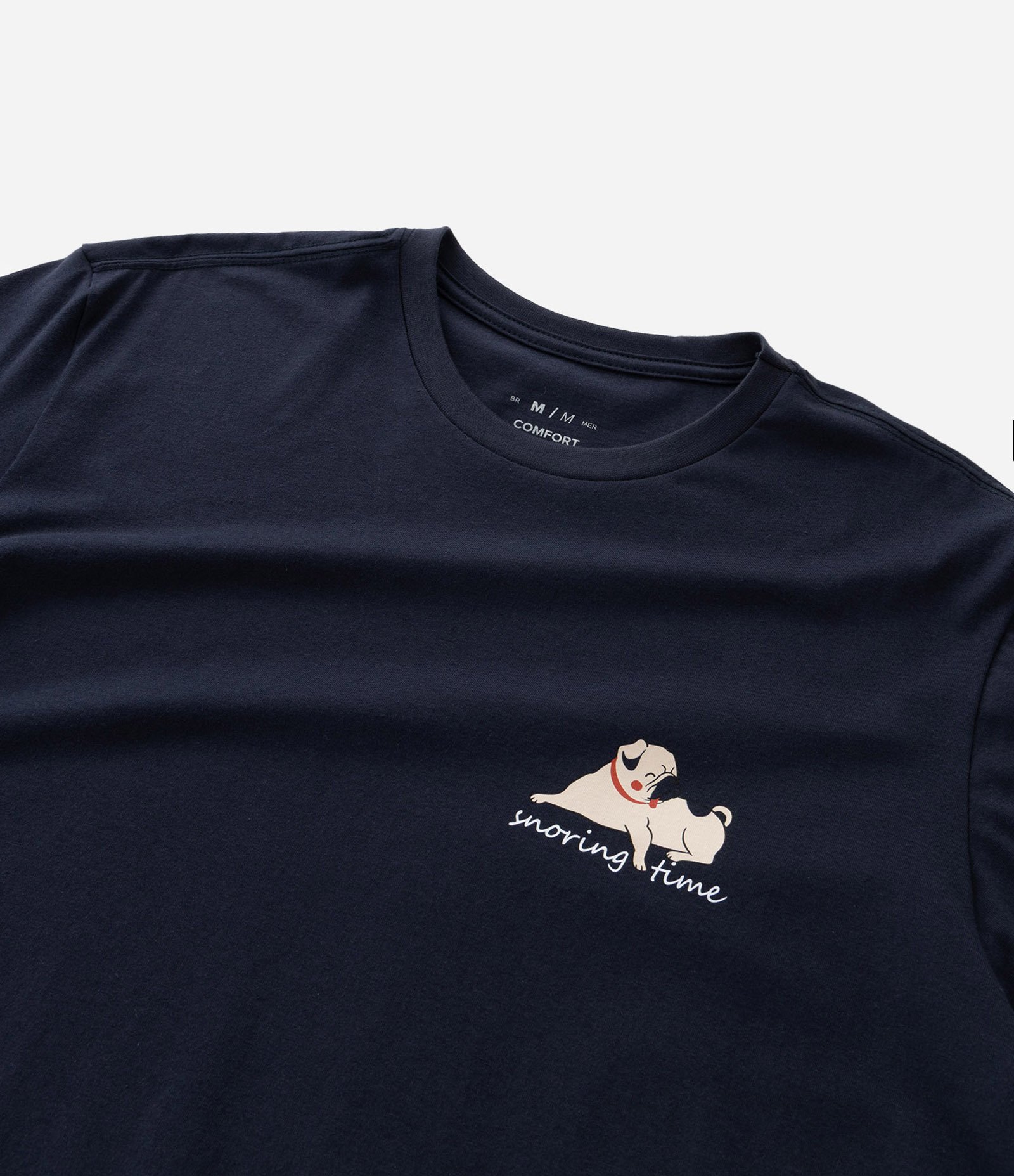 Pijama Curto em Algodão com Estampa de Cachorro Azul 4