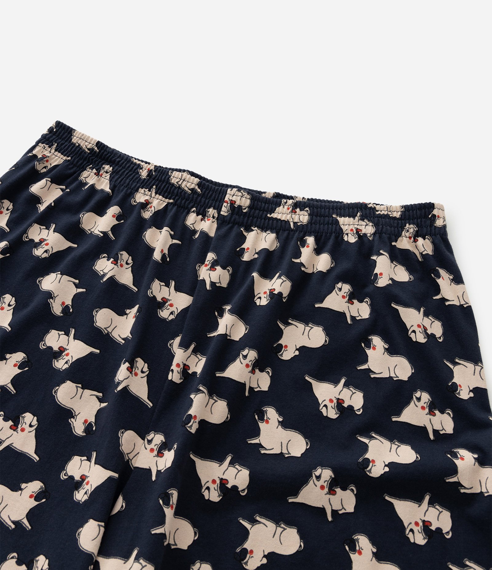 Pijama Curto em Algodão com Estampa de Cachorro Azul 6