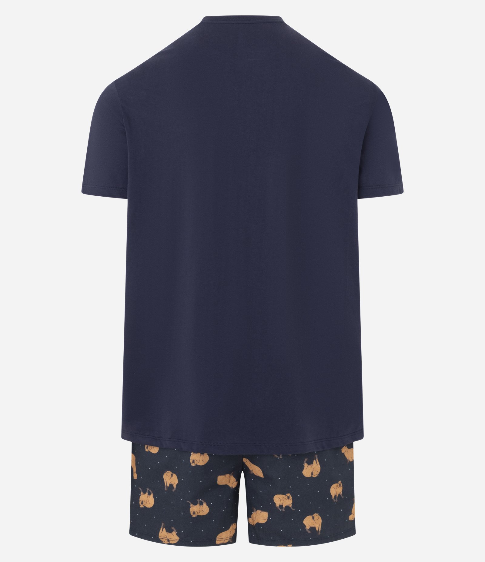 Pijama Curto em Algodão com Estampa de Capivara Azul 2