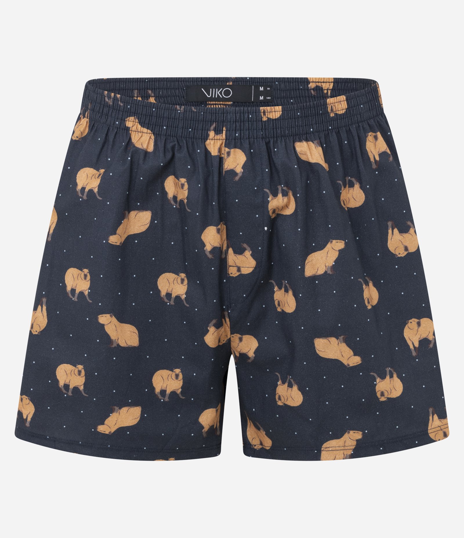 Pijama Curto em Algodão com Estampa de Capivara Azul 3