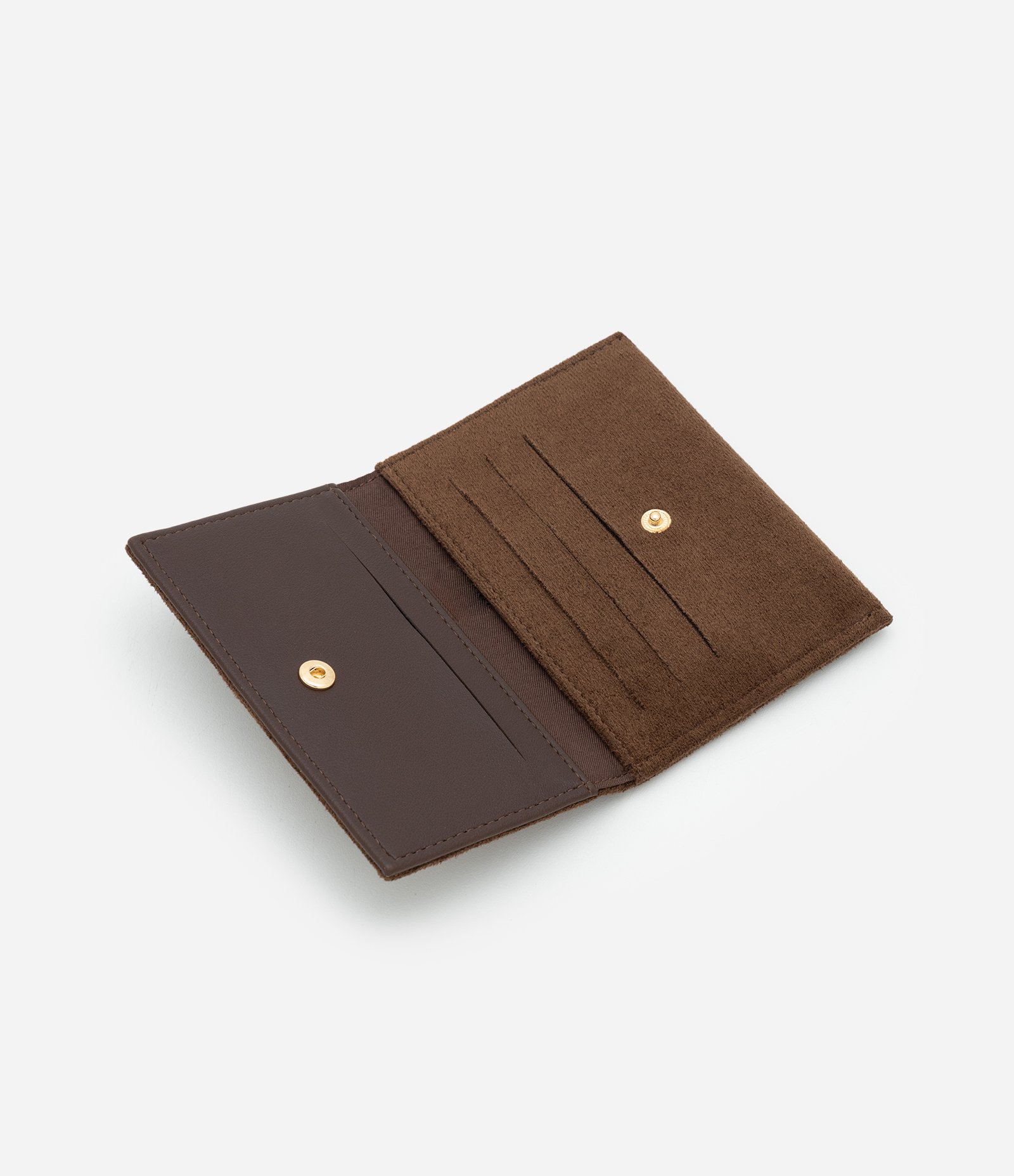 Carteira Envelope Pequena em Suede Marrom 5