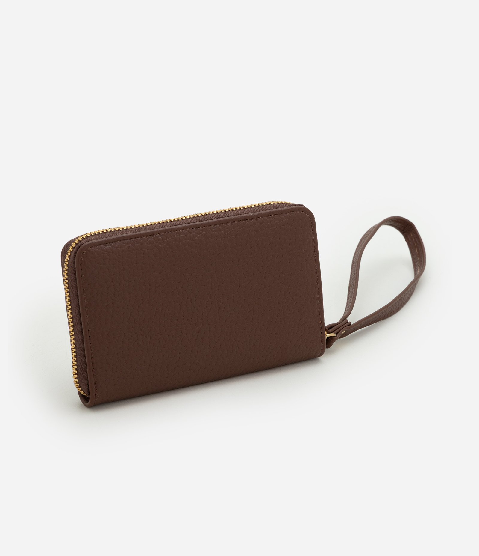 Carteira Floater Pequena em PU com Alça Marrom 4