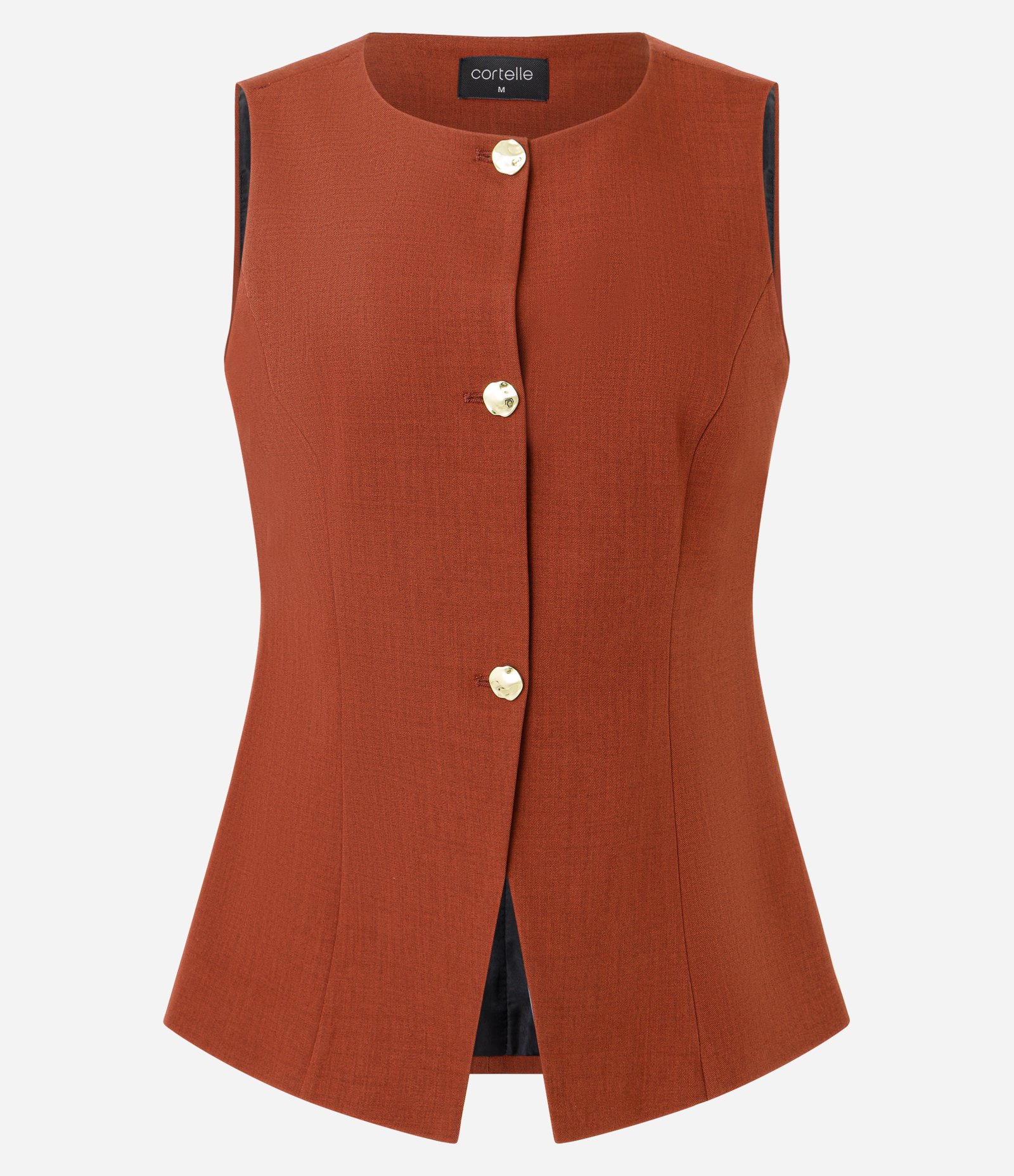 Colete Alfaiatado com Abotoamento Frontal Terracota 1