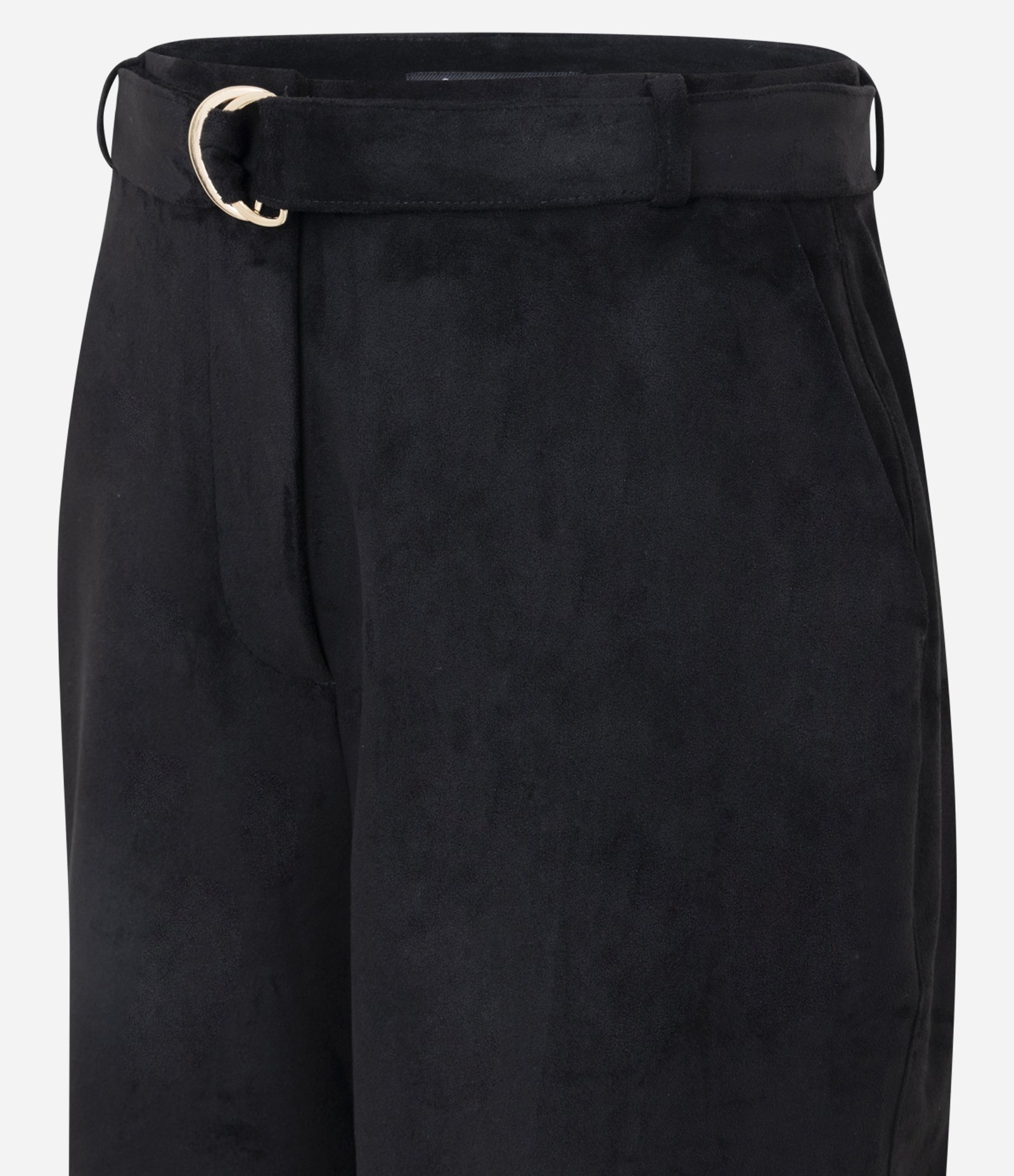 Bermuda Alongada em Suede com Cinto Faixa Preto 6