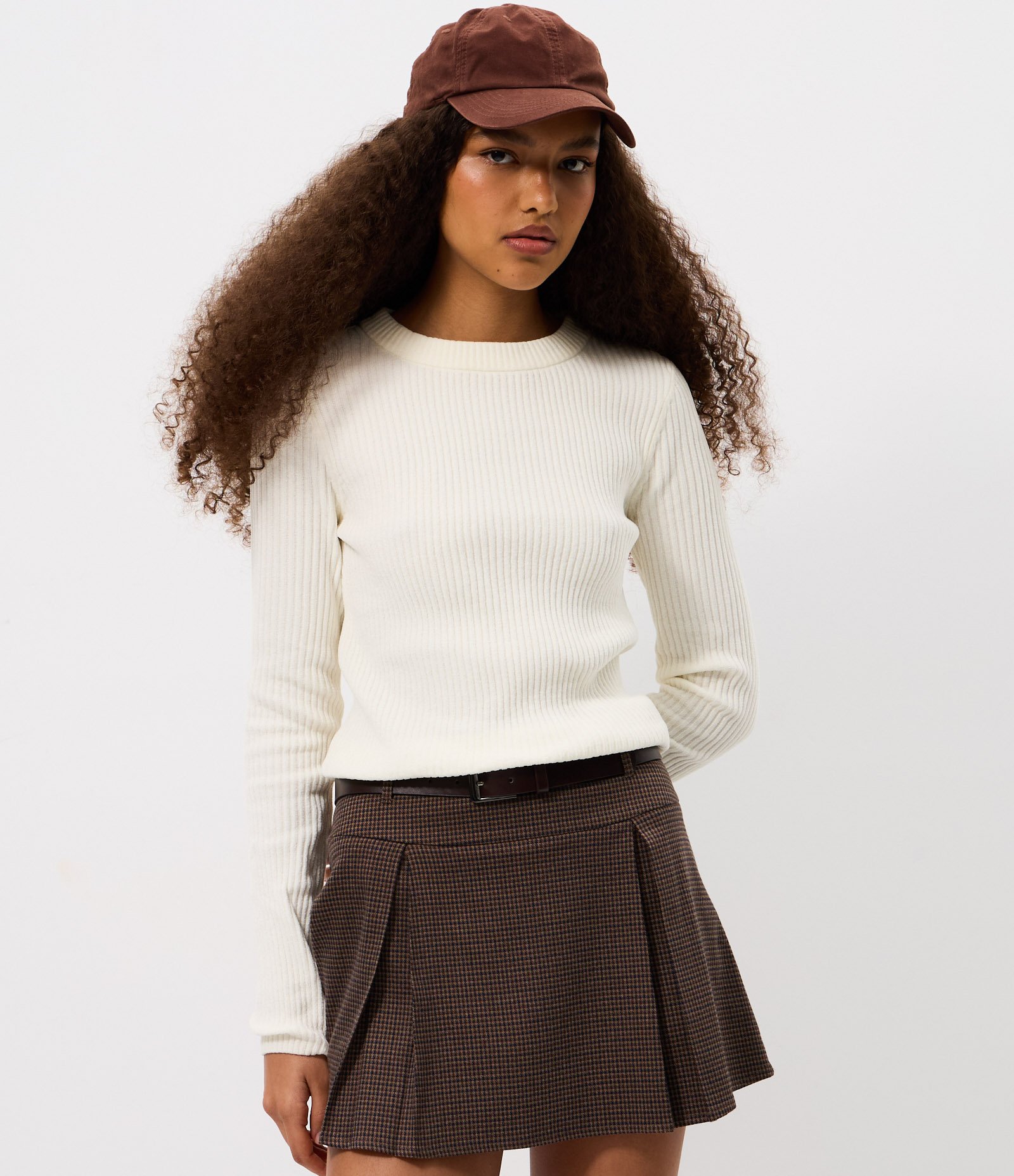 Blusa Manga Longa em Chenille com Gola Colada Branco 3