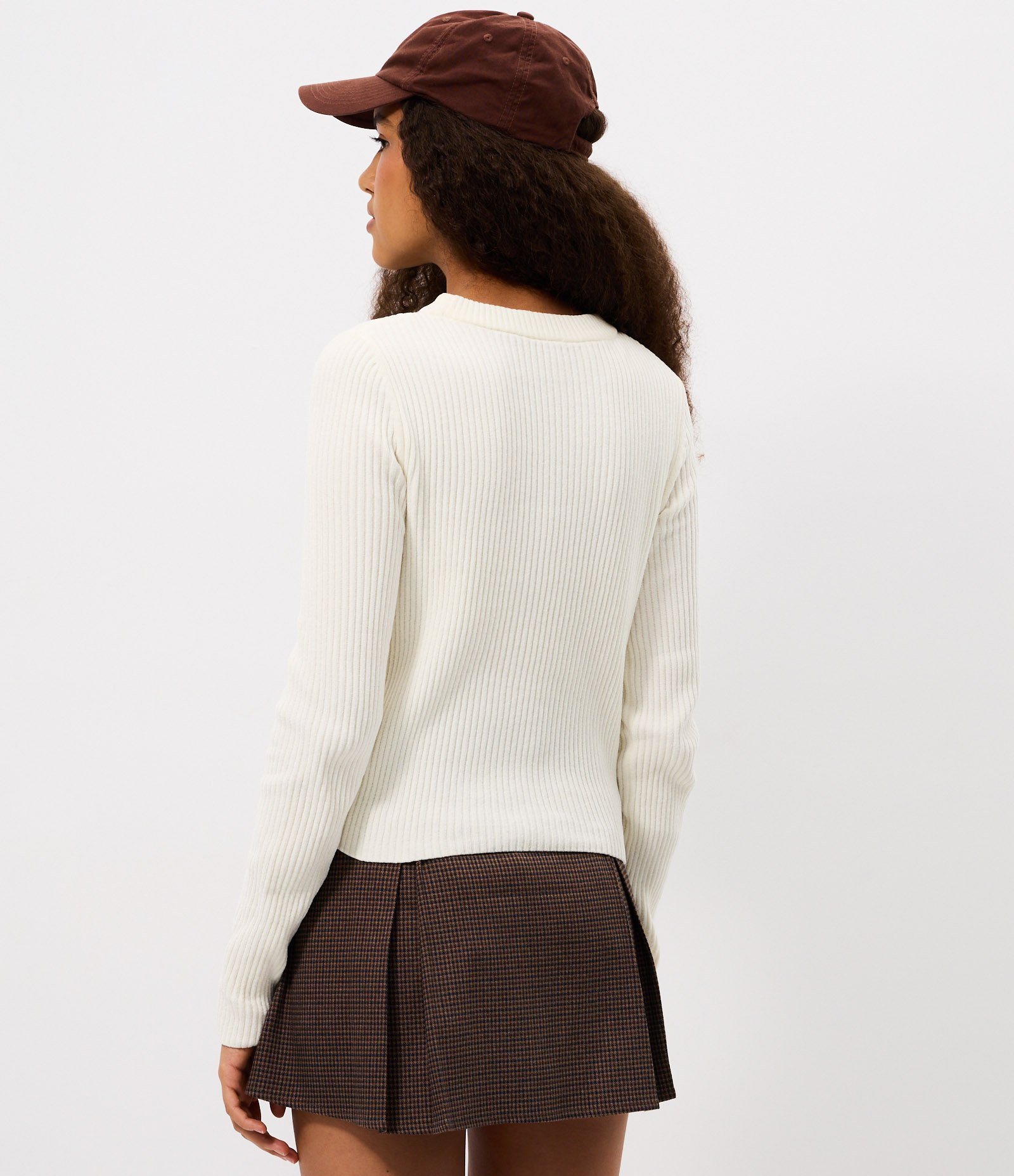 Blusa Manga Longa em Chenille com Gola Colada Branco 4