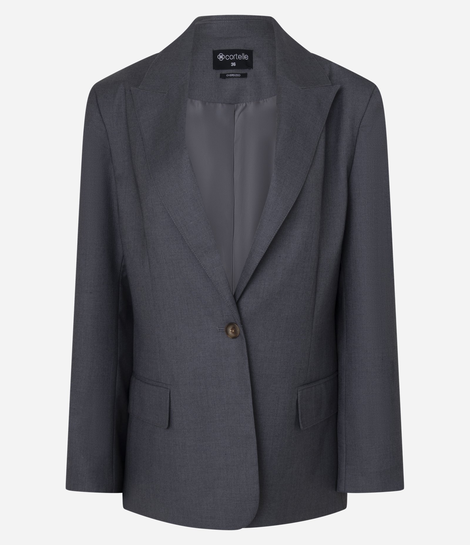Blazer Alfaiatado com Gola Lapela e Forro Interno Cinza 7