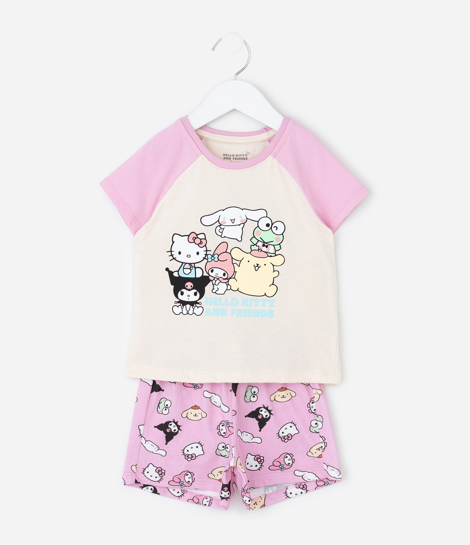 Pijama Infantil com Estampa Hello Kitty and Friends – Tam 2 a 10 Anos Lilás/Bege 2